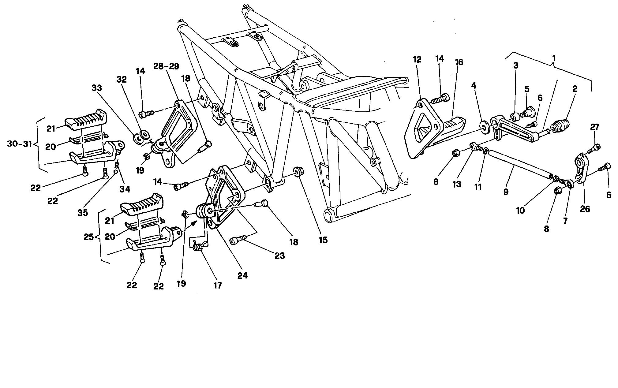 028 REPOSE PIEDS DM 001365 POUR SUPERSPORT 750 SS 1996