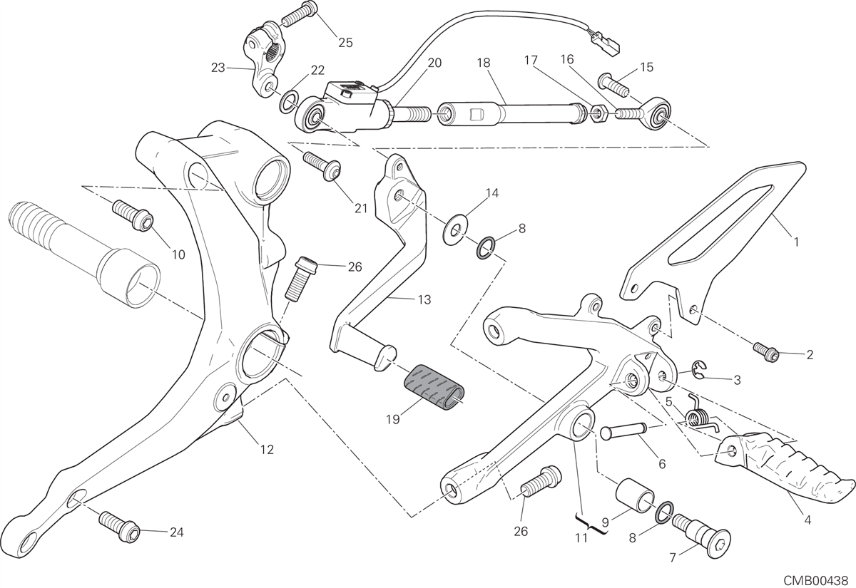 016 REPOSE PIED GAUCHE POUR SUPERBIKE 899 PANIGALE ABS 2015