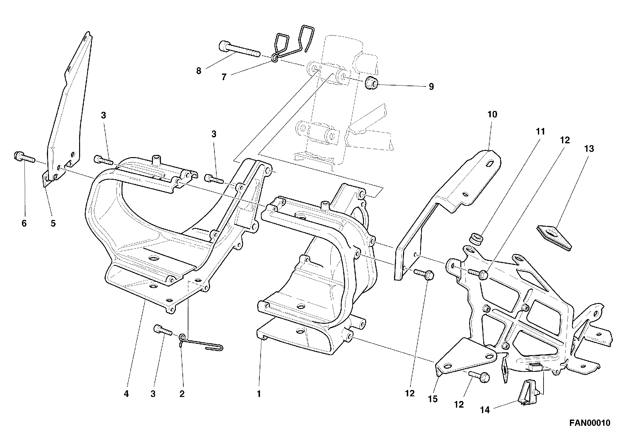 022 SUPPORT FEU AVANT POUR SPORT TOURING ST2 2000