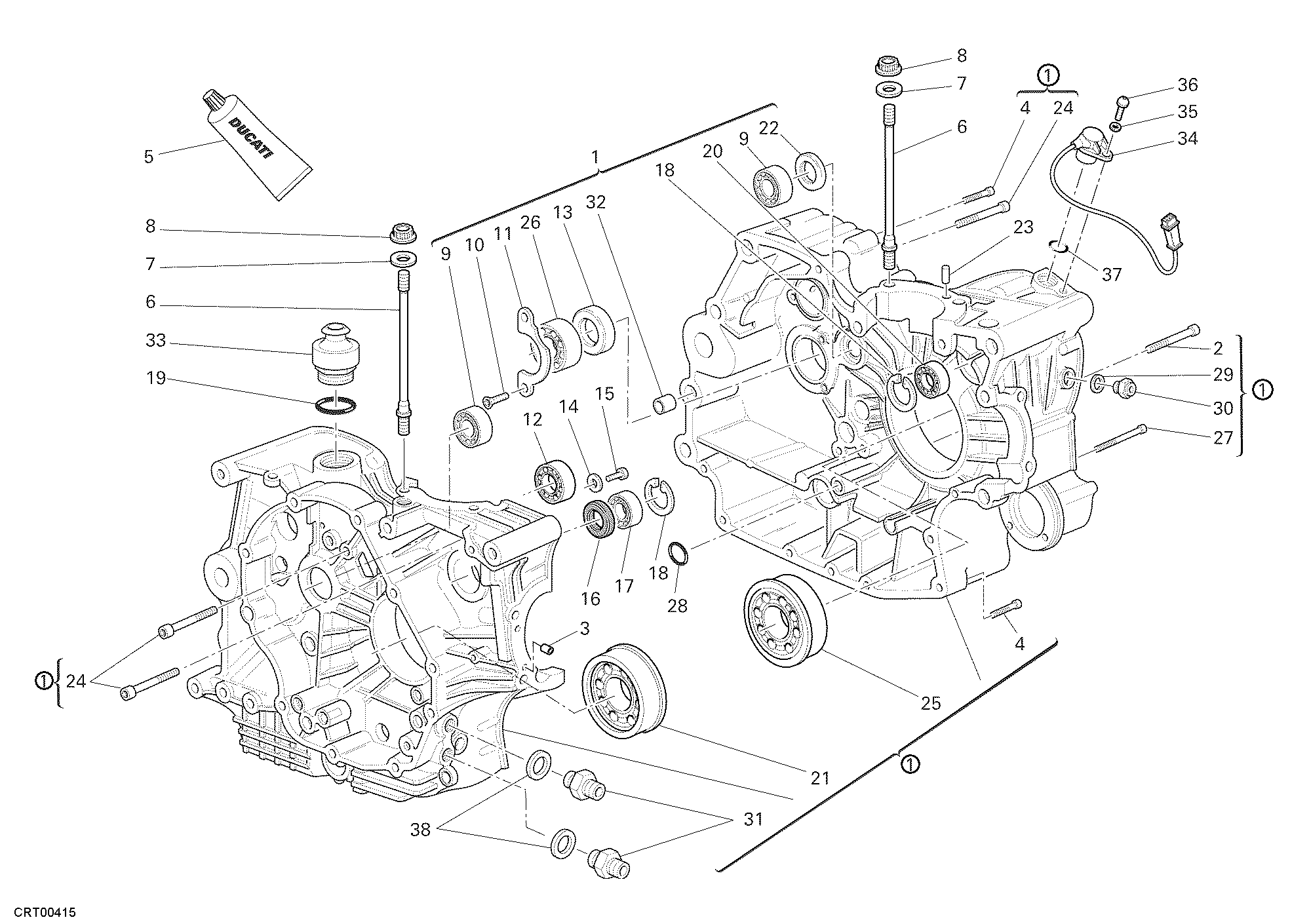 010 CARTER MOTEUR POUR HYPERMOTARD 1100 S 2008