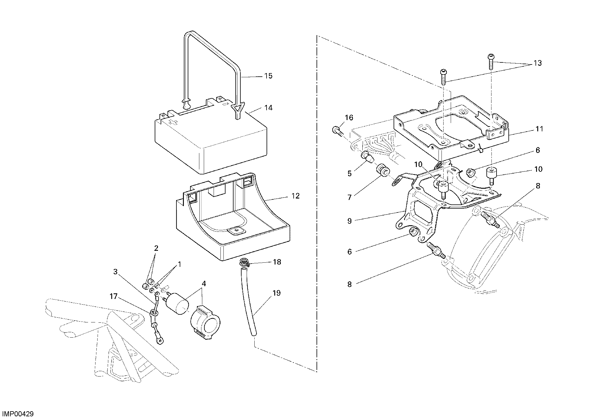 019 BATTERIE POUR MONSTER S2R 800 2007