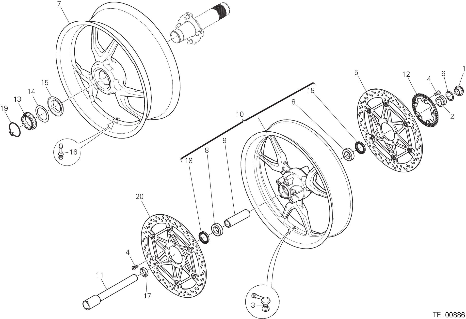 026 ROUES POUR MULTISTRADA 1200 S ABS 2015