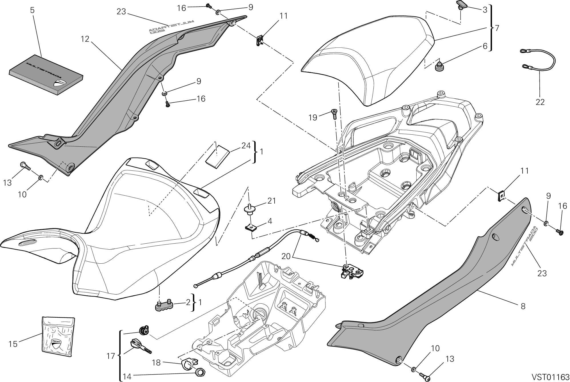 033 SELLE POUR MULTISTRADA 1200 ABS 2013