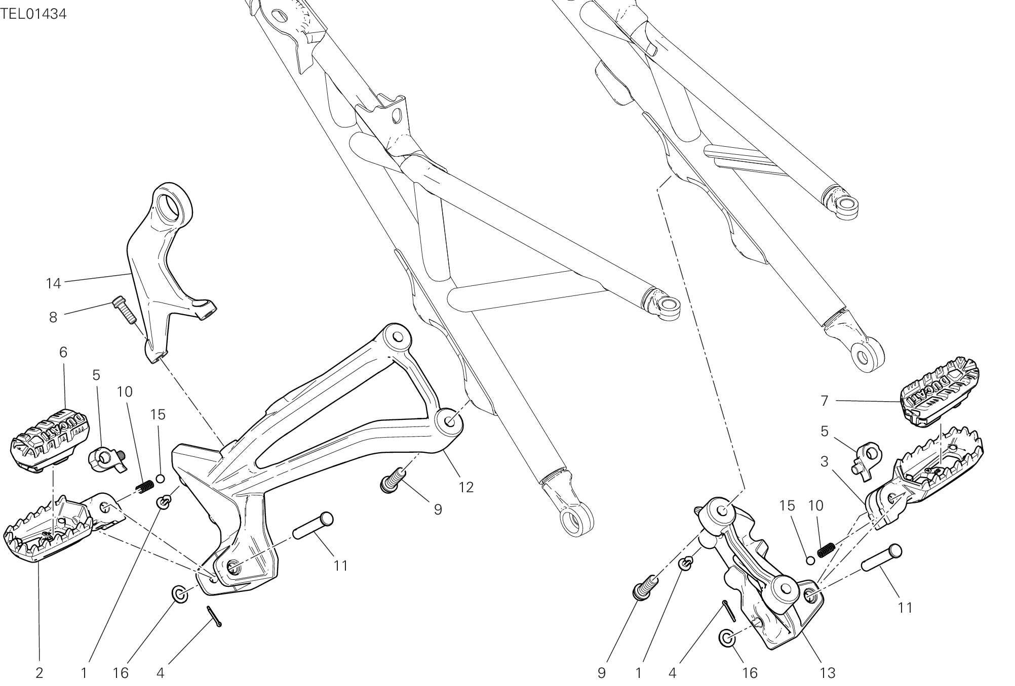 26C REPOSE PIEDS ARRIERE POUR MULTISTRADA V4 RALLY RADAR 2023