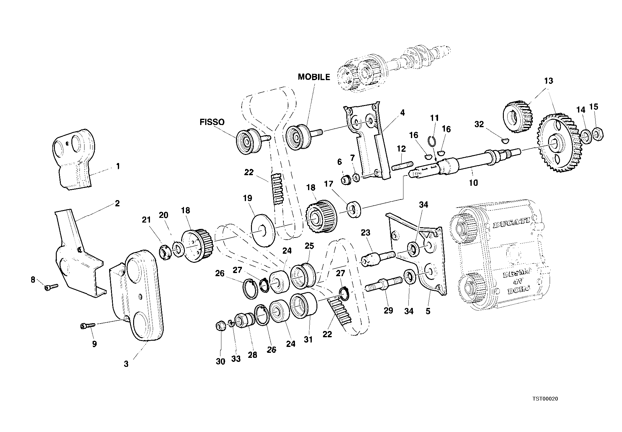 008 COURROIE DISTRIBUTION POUR SUPERBIKE 748 R SINGLE SEAT 2000