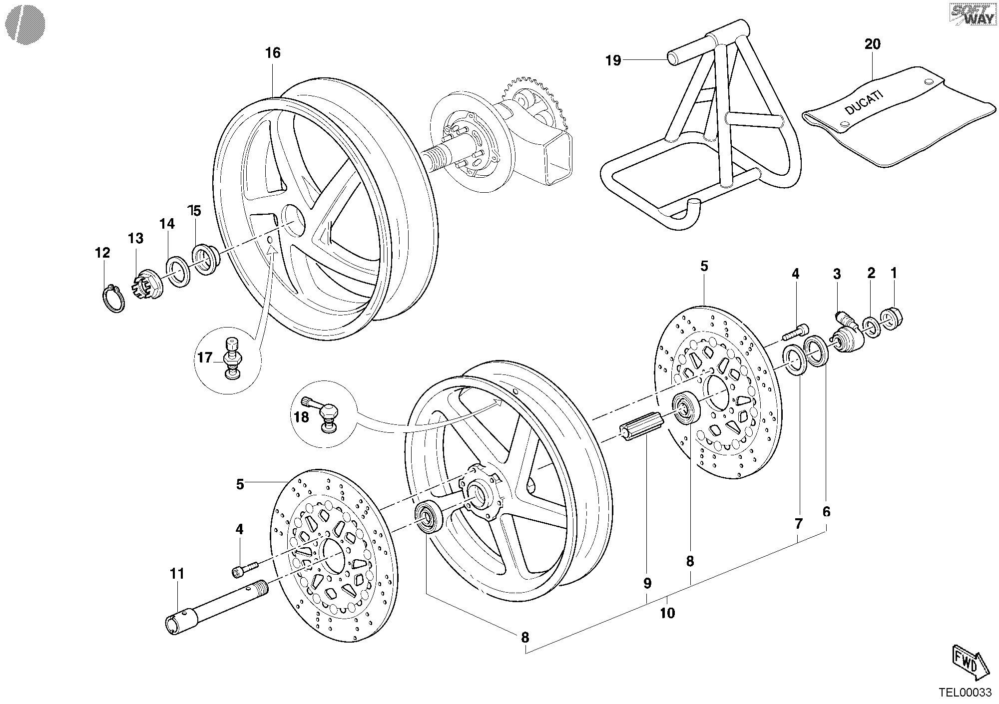 027 ROUES POUR SUPERBIKE 748 S 2002