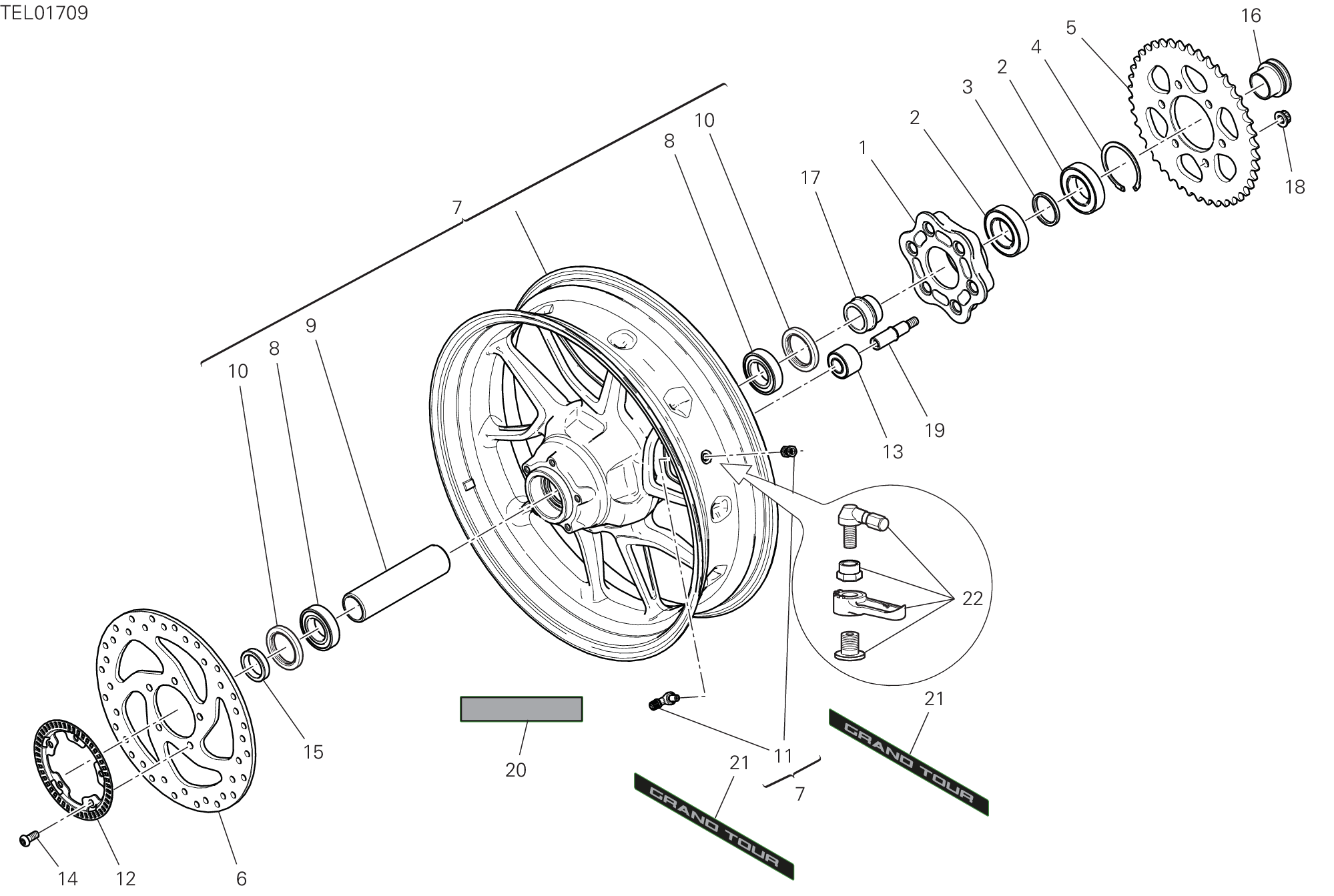 29A ROUE ARRIERE POUR MULTISTRADA V4 GRAND TOUR 2024
