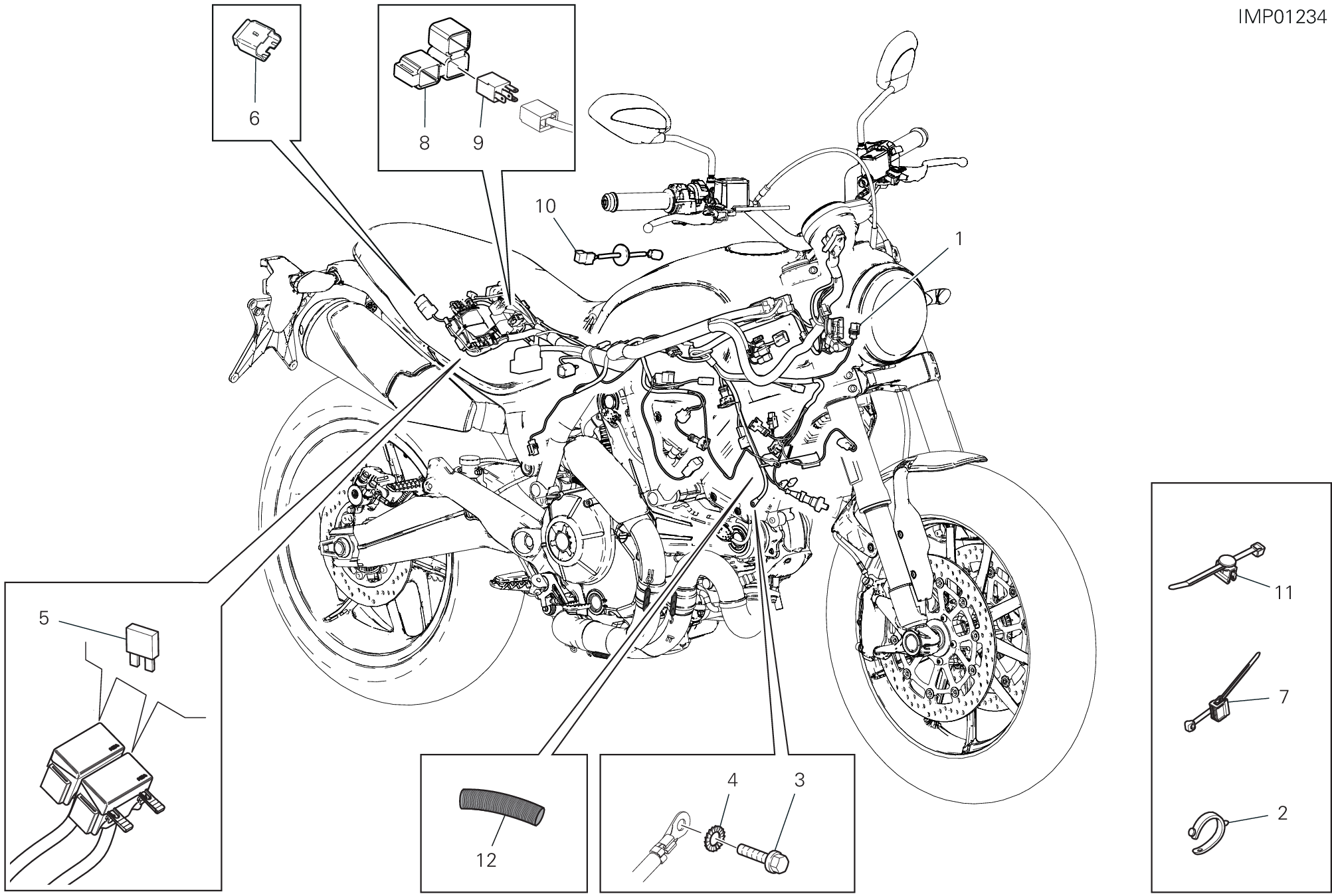 13B CIRCUIT ELECTRIQUE VEHICULE POUR SCRAMBLER 1100 2019