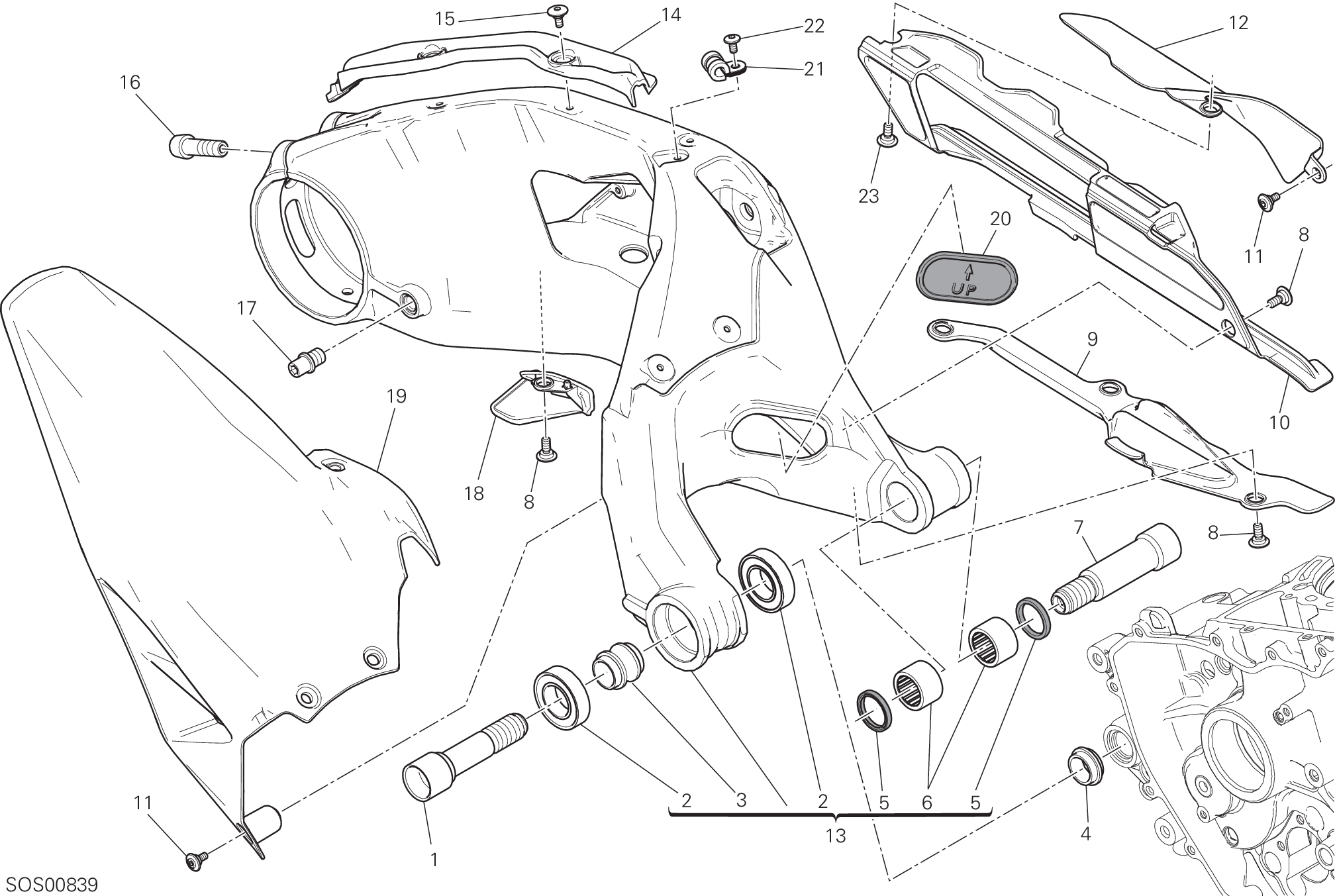 28A BRAS OSCILLANT ARRIERE POUR SUPERBIKE 1299 ABS 2017