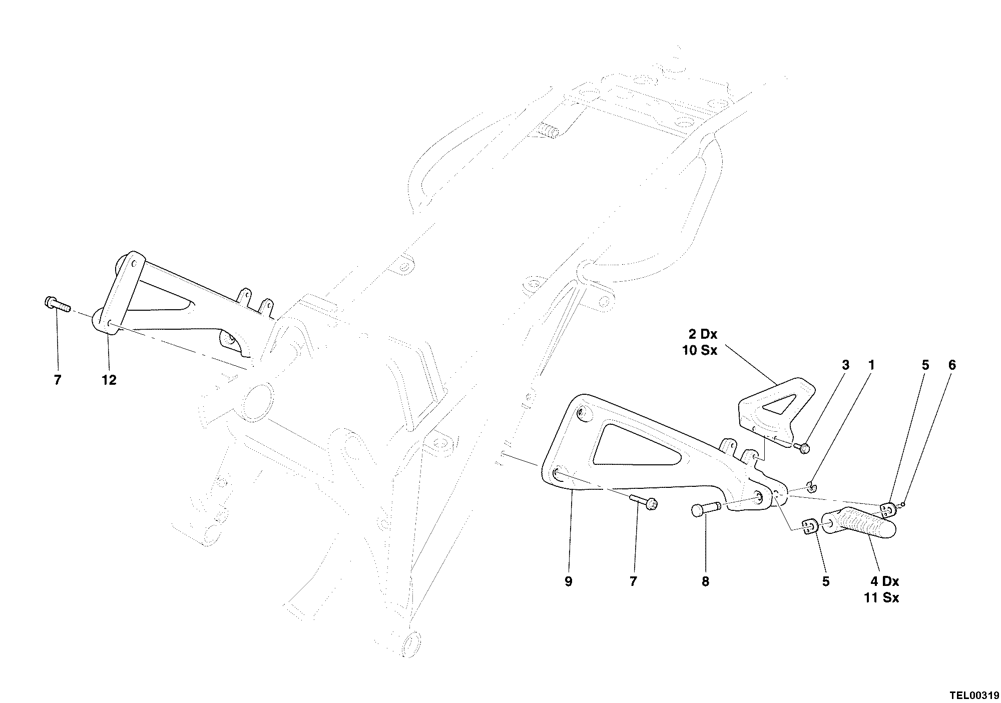 26A REPOSE PIEDS ARRIERE POUR MONSTER S4R 2005