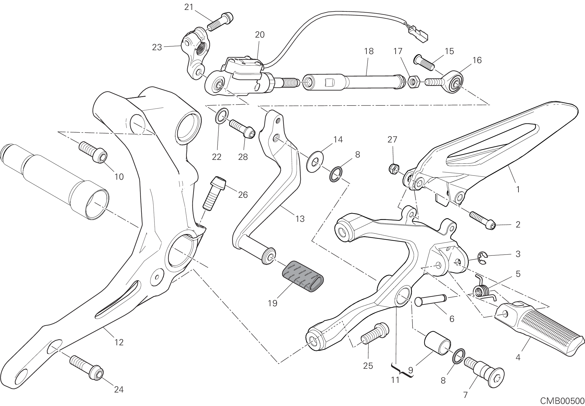 016 REPOSE PIED GAUCHE POUR SUPERBIKE 1299 SUPERLEGGERA 2017
