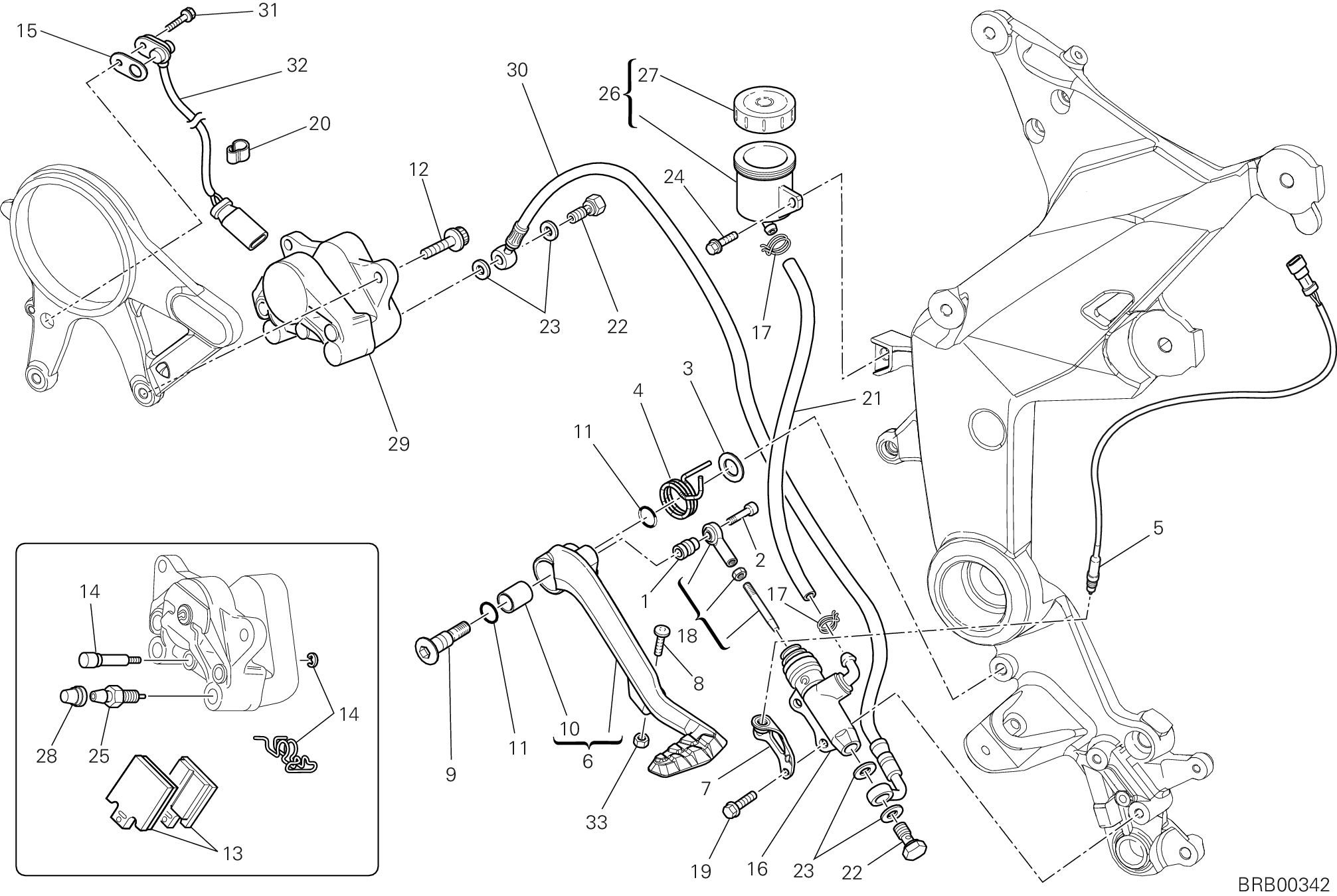 025 SYSTEME DE FREIN ARRIERE POUR MULTISTRADA 1200 2012