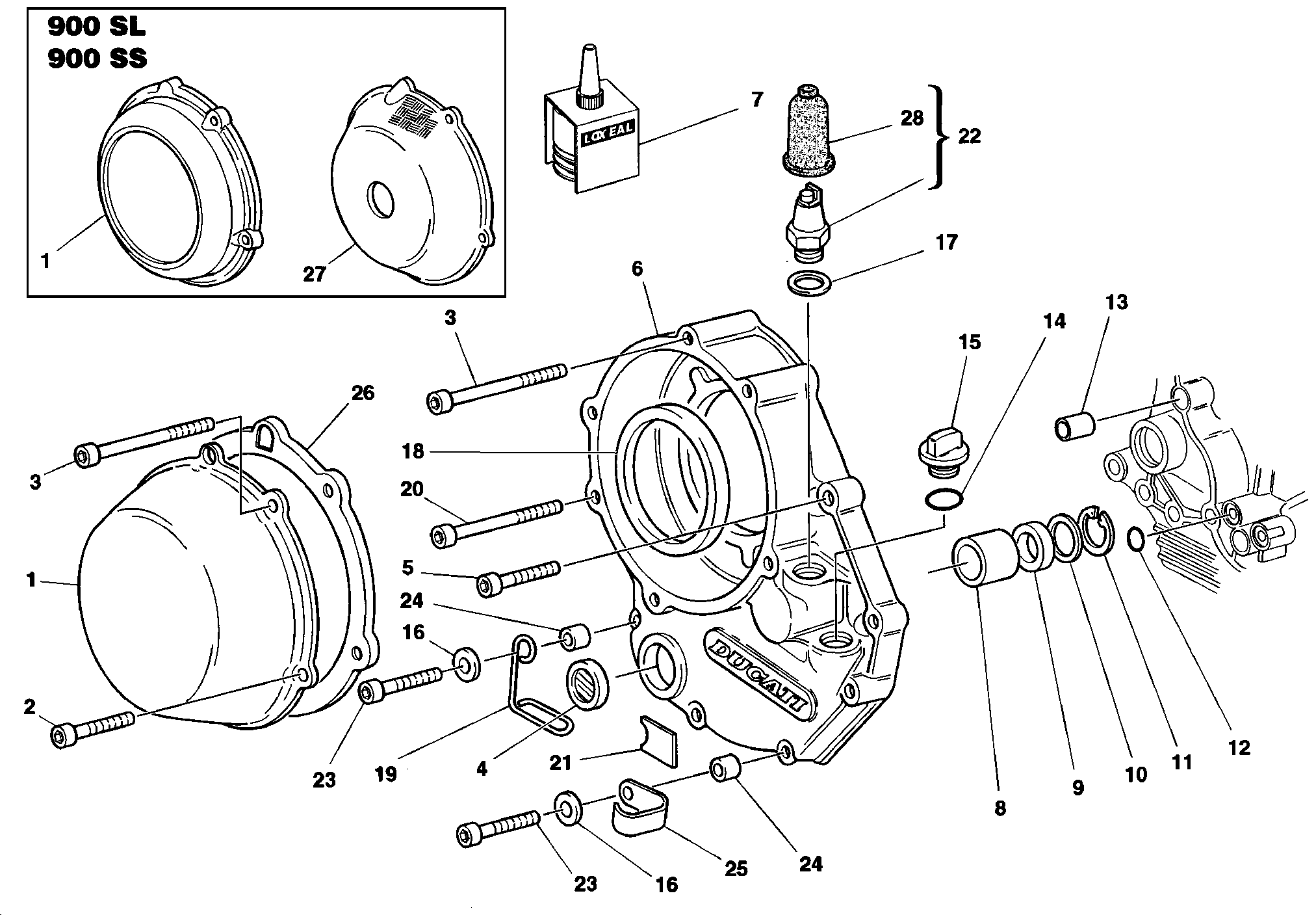 005 COUVERCLE EMBRAYAGE POUR SUPERSPORT 900 SS 1991