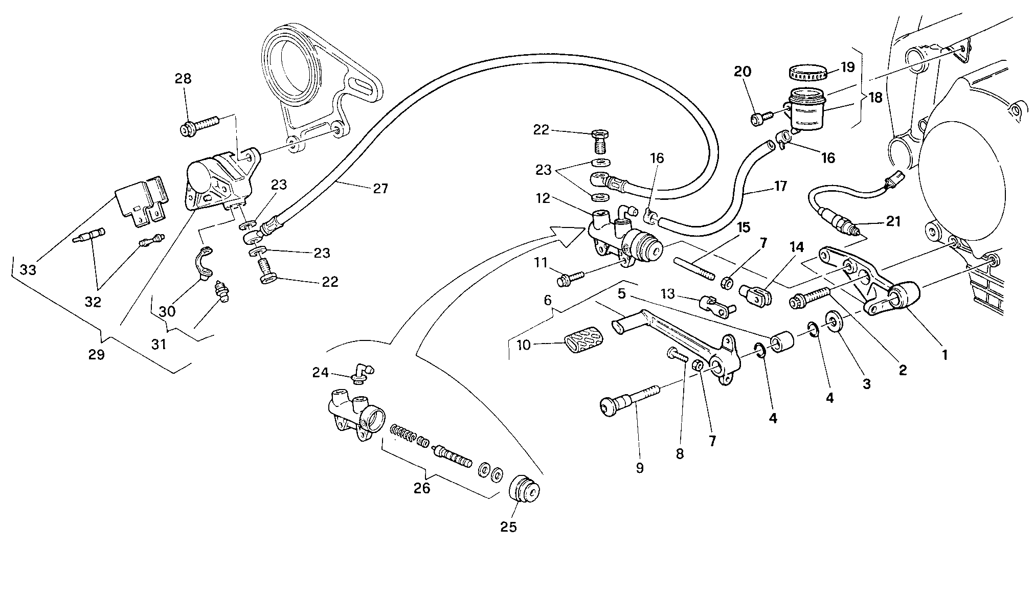 026 SYSTEME DE FREIN ARRIERE POUR SUPERBIKE 916 SP 1994