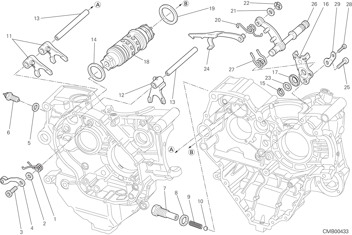 002 TAMBOUR CHANGEMENT VITESSE FOURCHETTE POUR STREETFIGHTER 848 2015