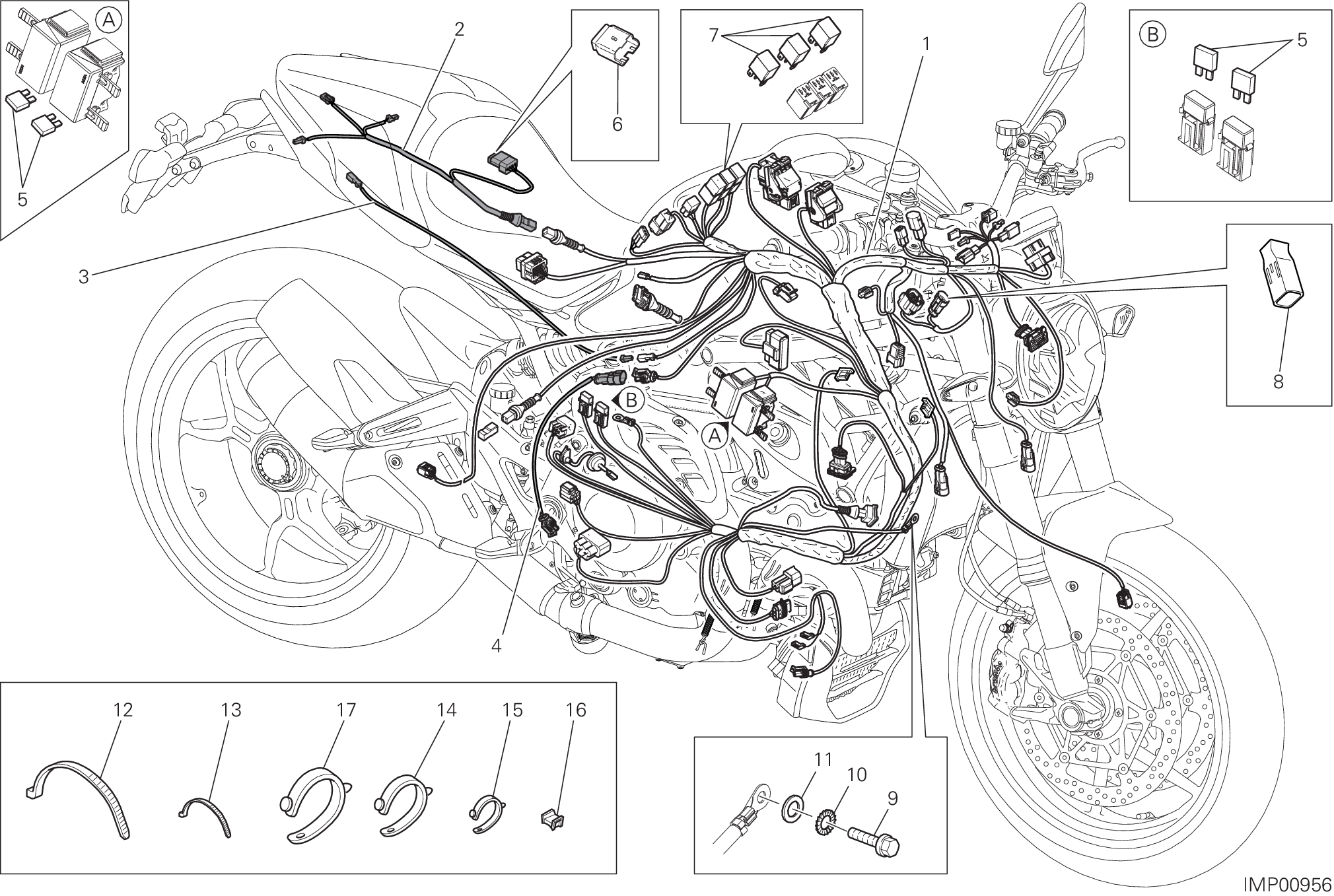 18B FAISCEAU DE FILS POUR MONSTER 1200 S STRIPES 2015