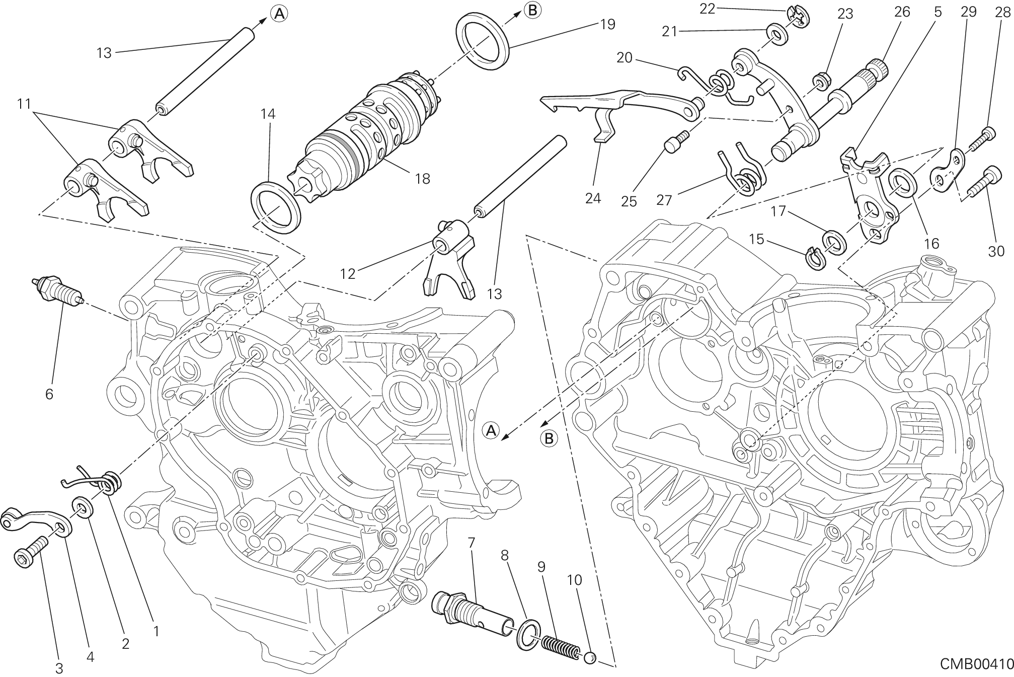 002 TAMBOUR CHANGEMENT VITESSE FOURCHETTE POUR MONSTER 1200 S 2014