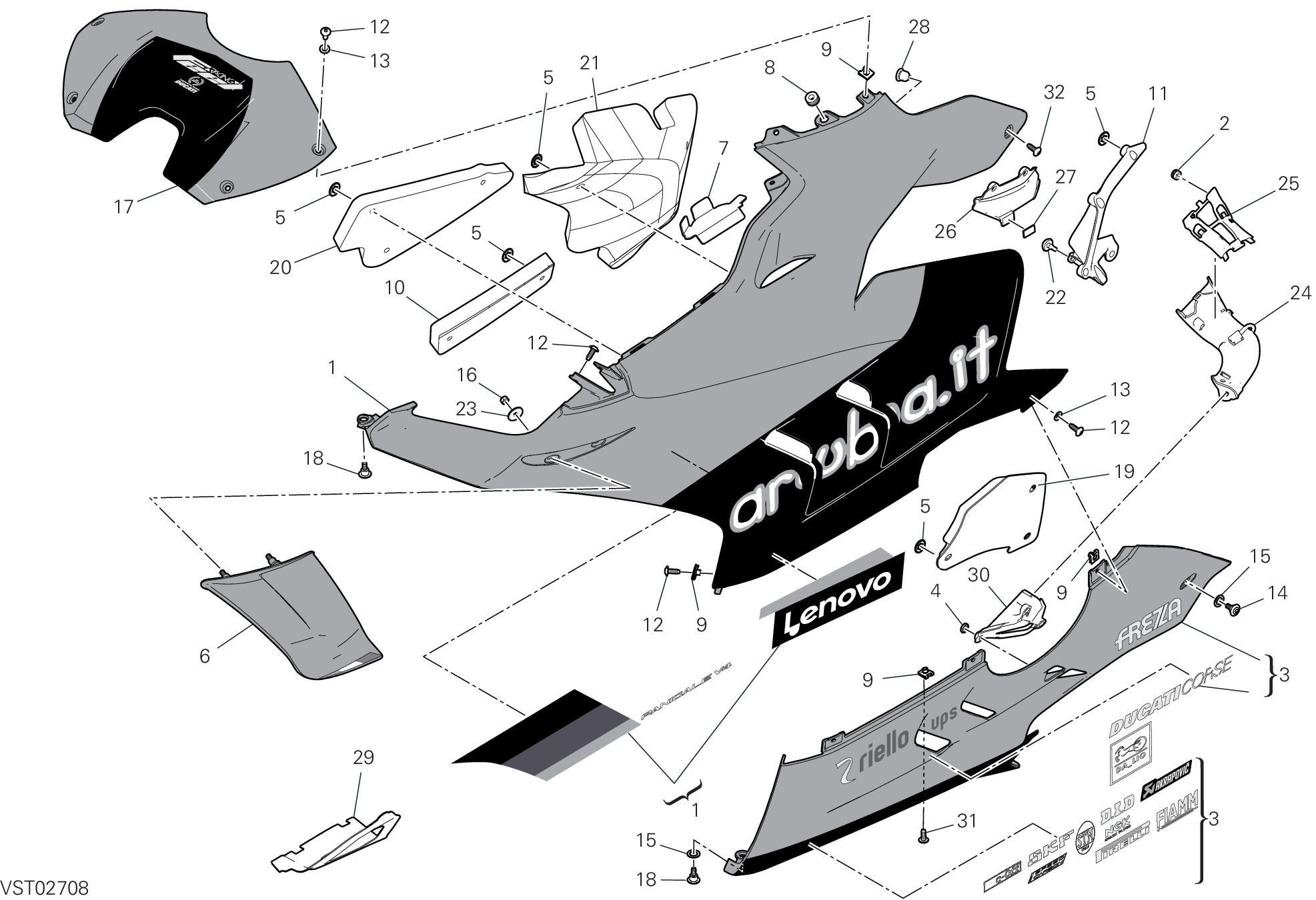 37C CARENE GAUCHE POUR SUPERBIKE PANIGALE V4 2022 WORLD CHAMPION SBK REPLICA 19 2024
