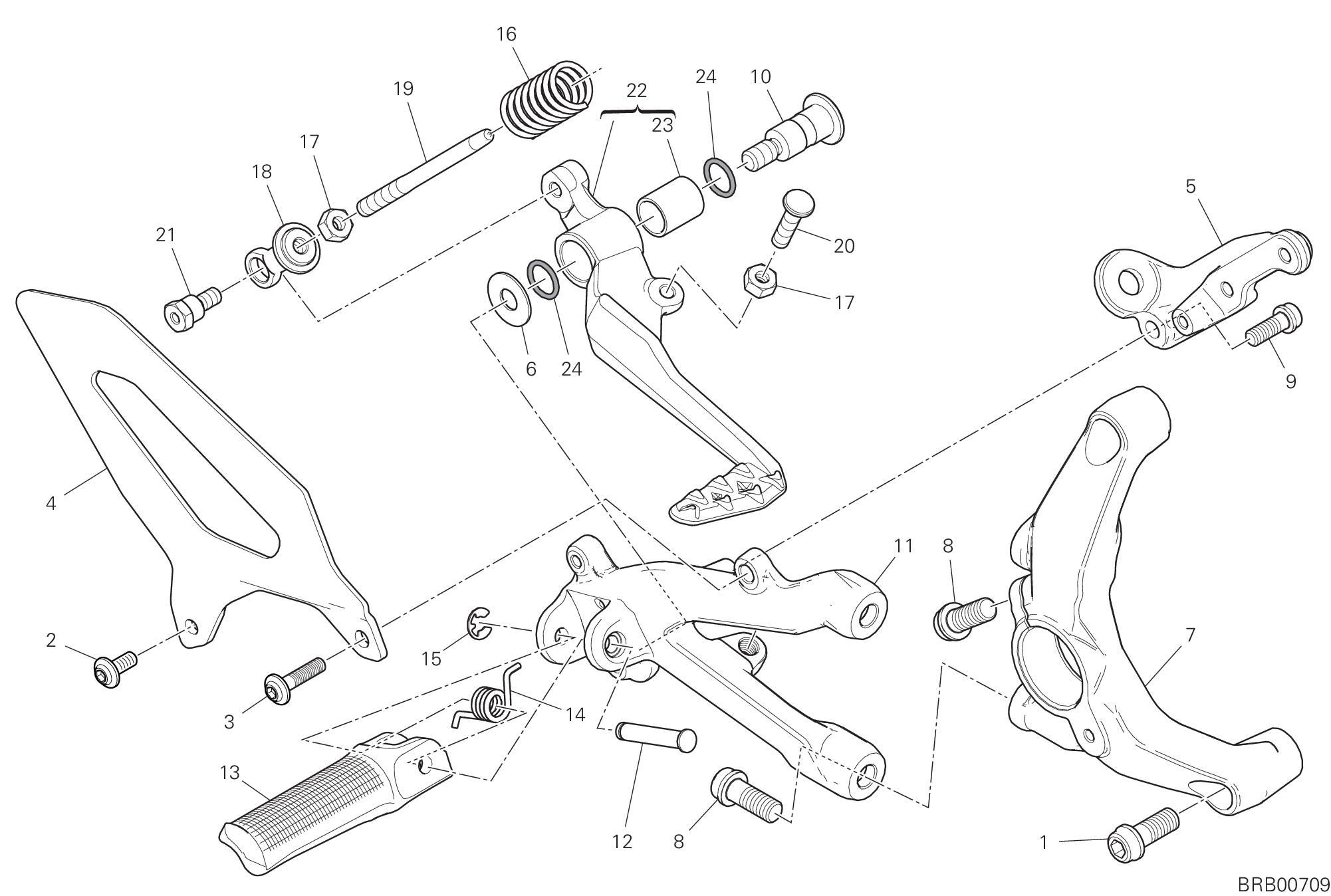 26B REPOSE PIEDS DROIT POUR SUPERBIKE PANIGALE V2 2024