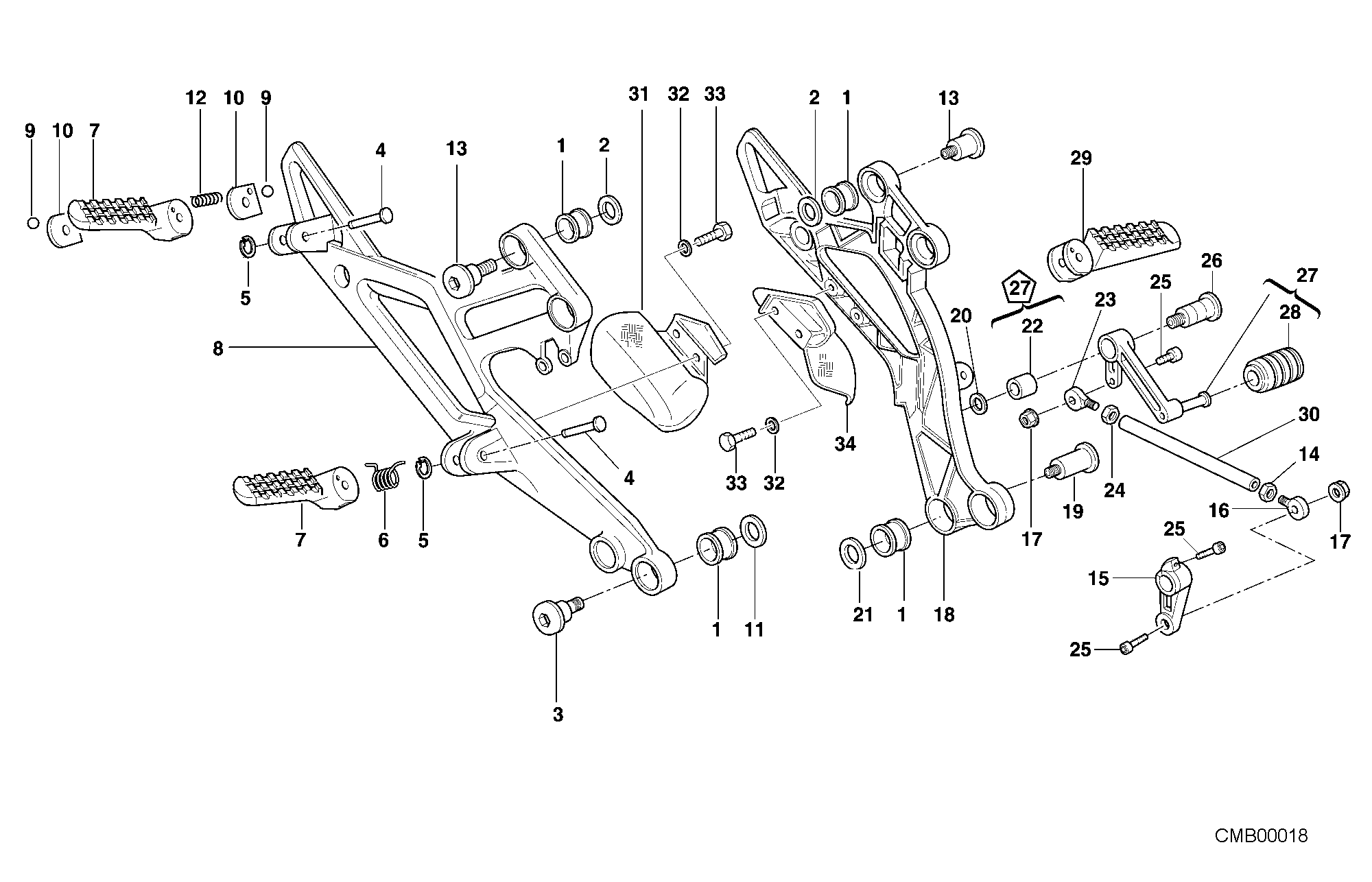 031 REPOSE PIEDS POUR MONSTER 900 2001