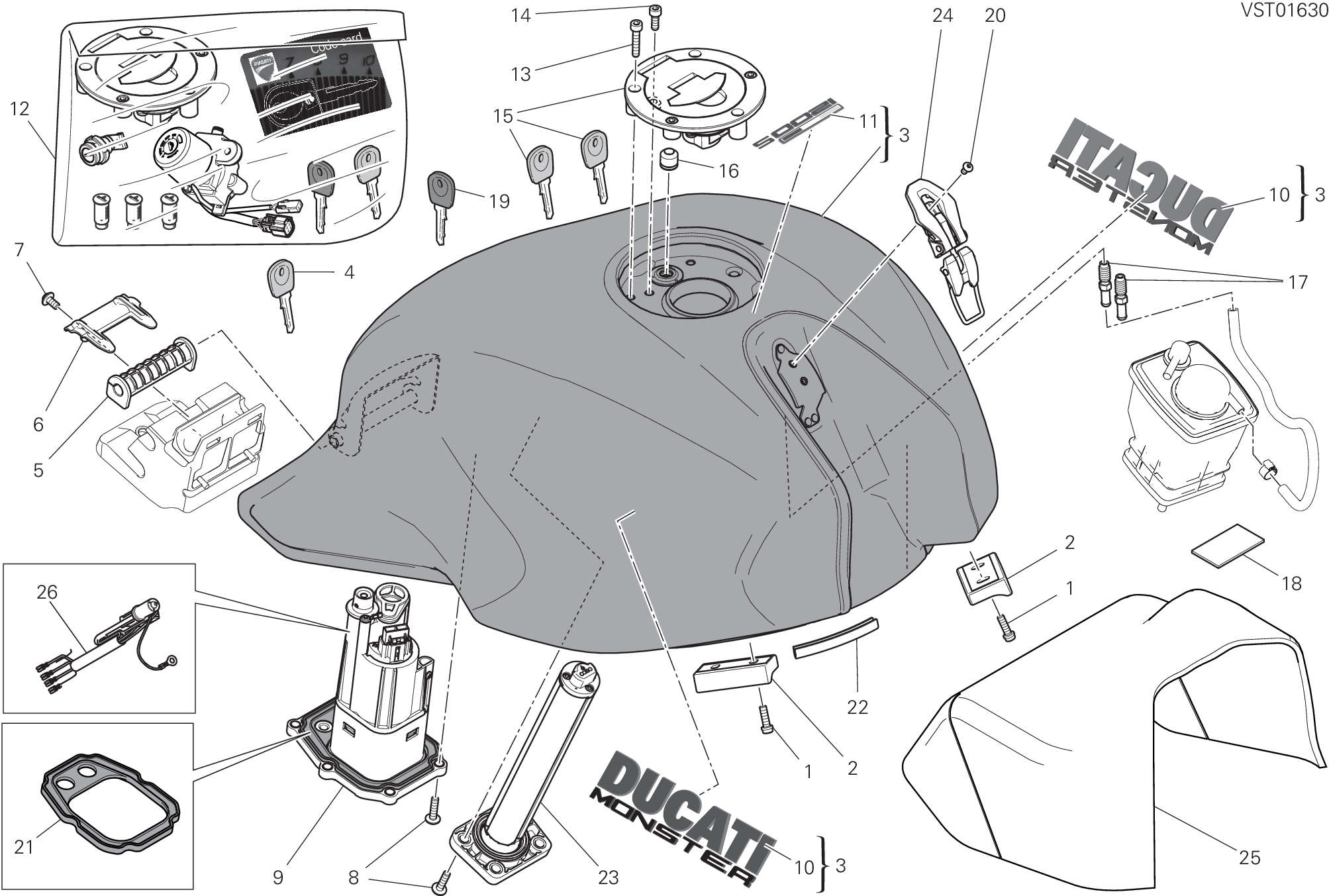 032 RESERVOIR CARBURANT POUR MONSTER 1200 2020