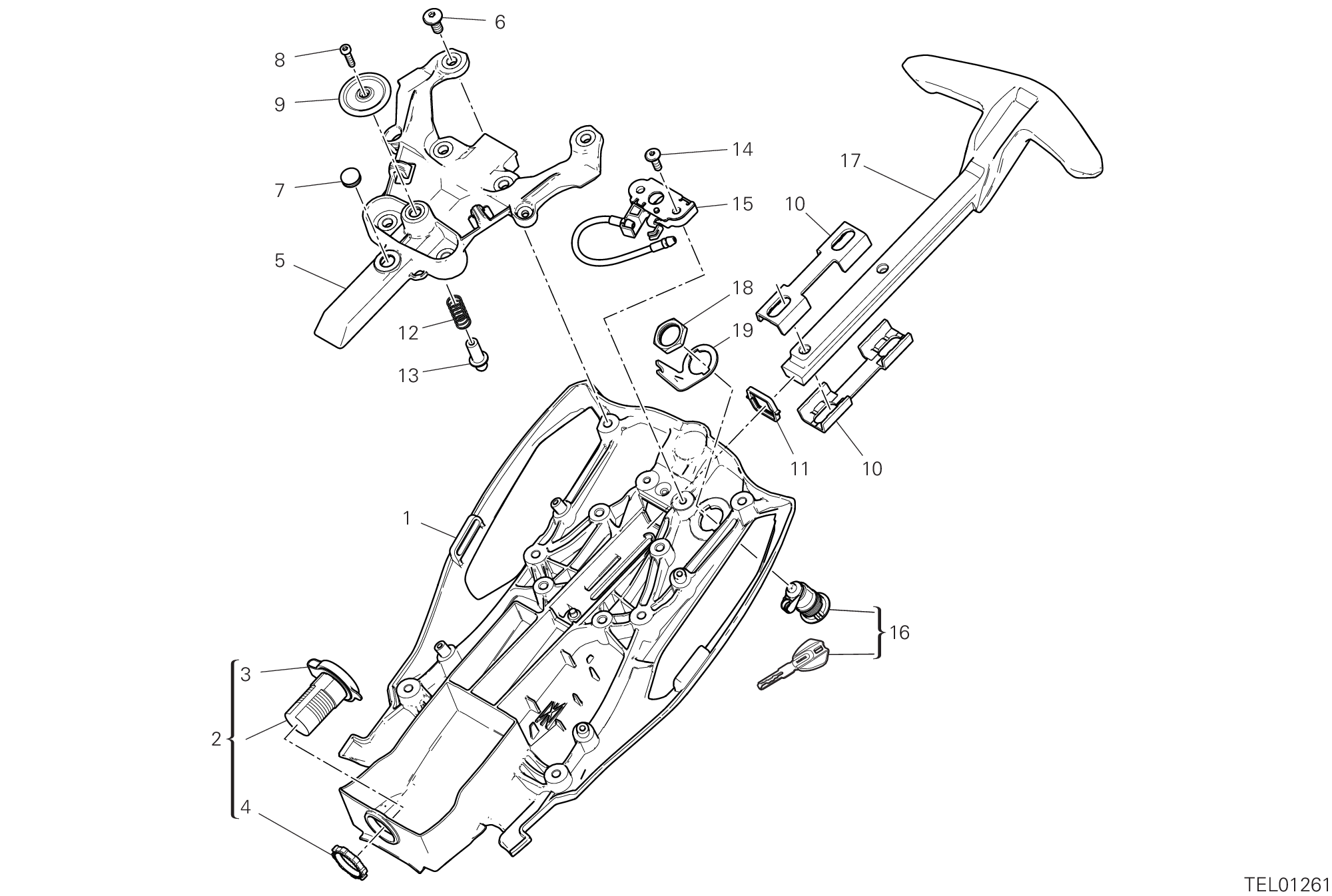 32C COUVETTE PORTE OBJETS POUR DIAVEL 1260 2019