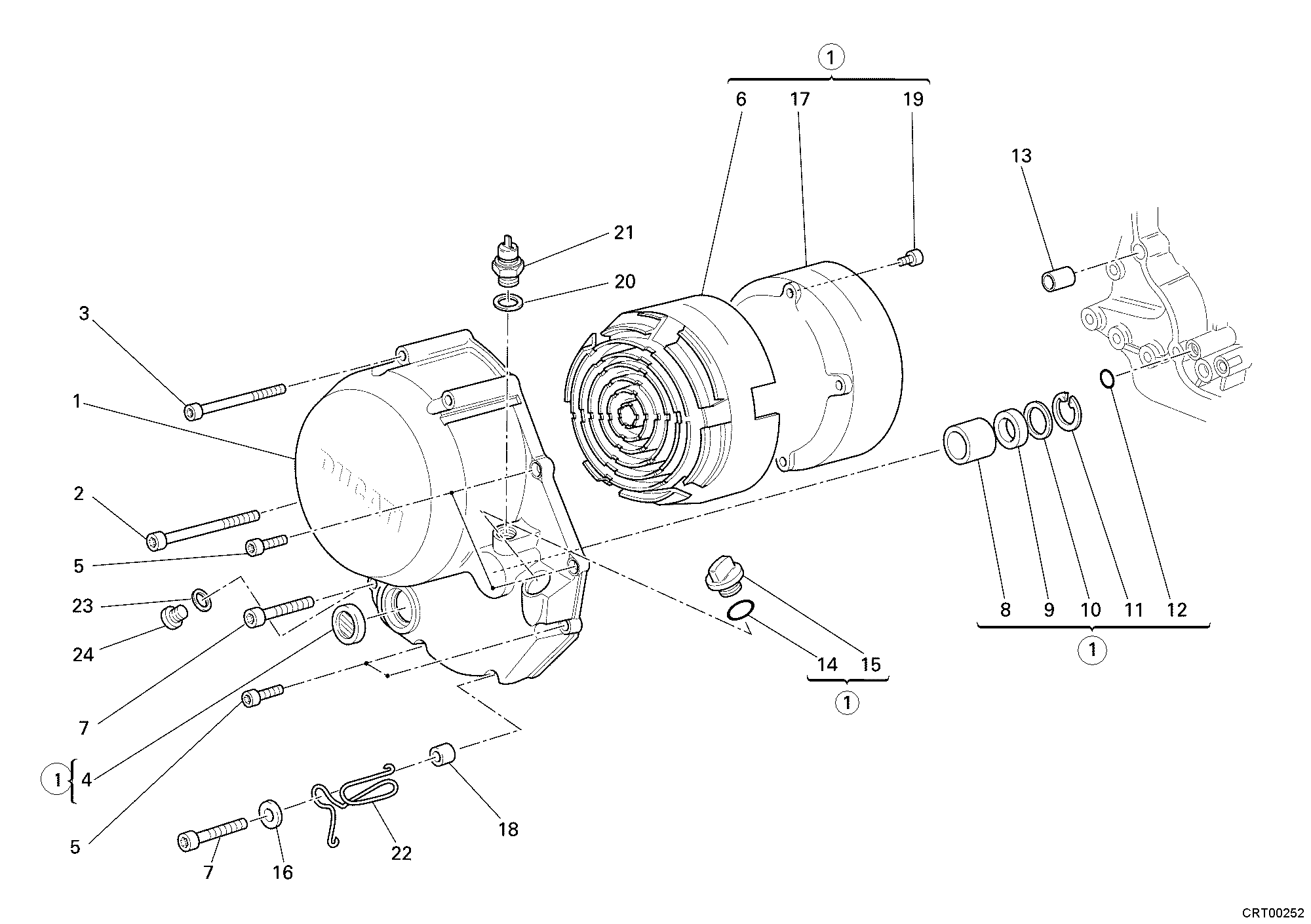 005 COUVERCLE EMBRAYAGE POUR MONSTER S2R 800 2005