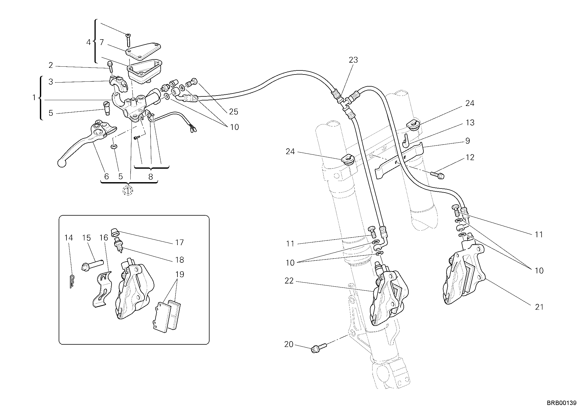 028 SYSTEME DE FREIN AVANT POUR MULTISTRADA 1000 2005