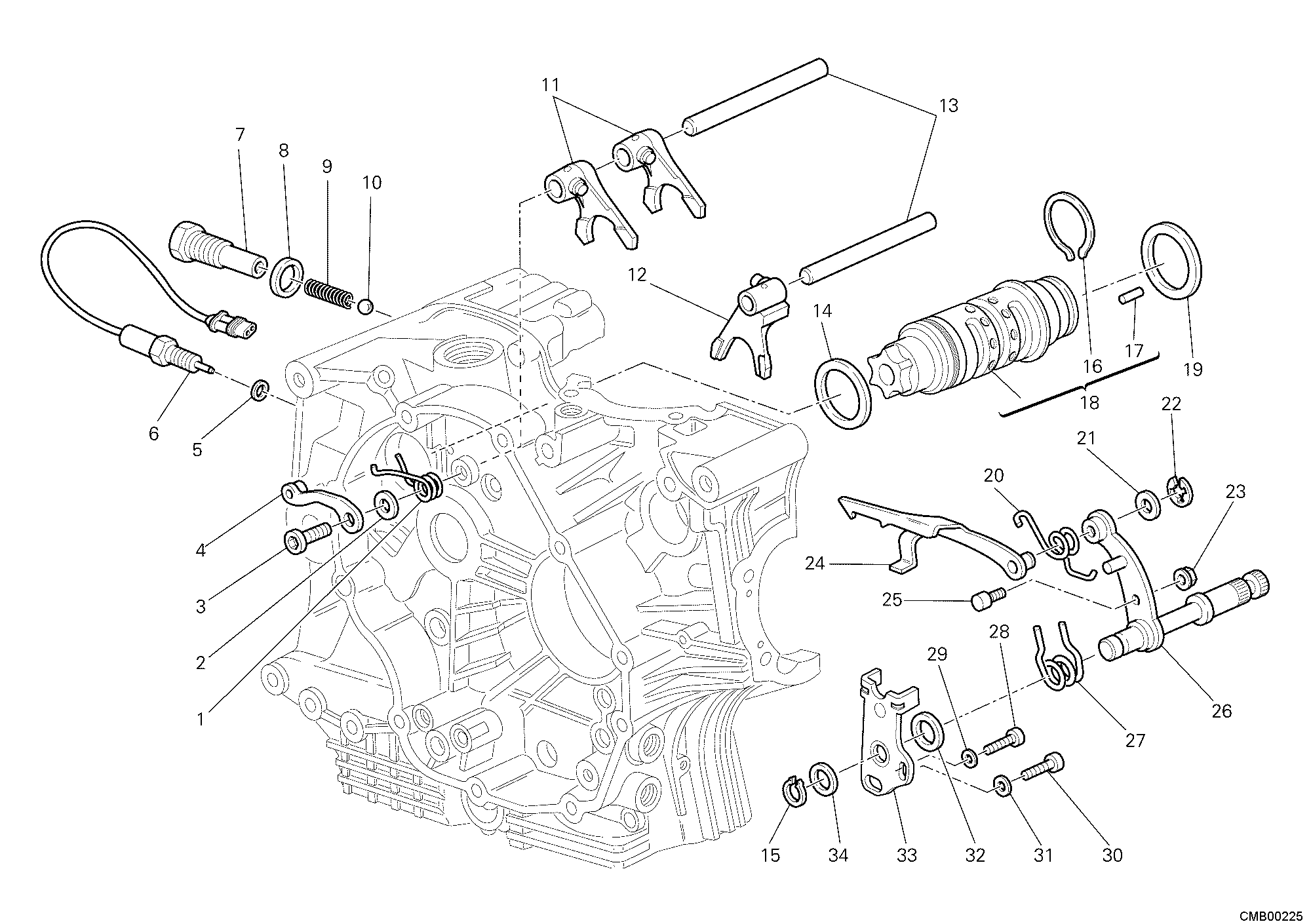 002 ARBRE SELECTEUR DE VITESSES POUR SPORTCLASSIC GT1000 2008