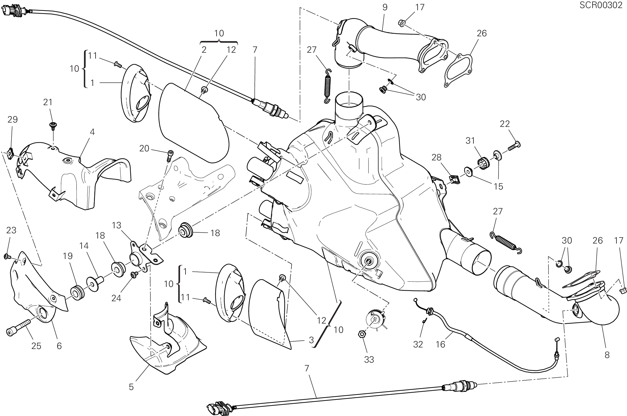 30A COLLECTEUR DECHAPPEMENT POUR DIAVEL 1260 2019