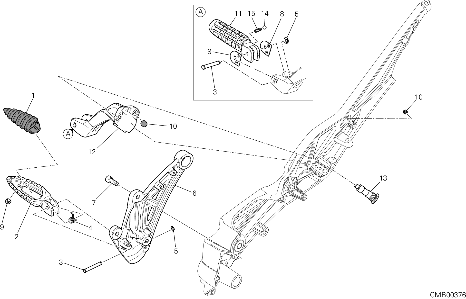 22B REPOSE PIEDS DROIT POUR DIAVEL STRADA 2014