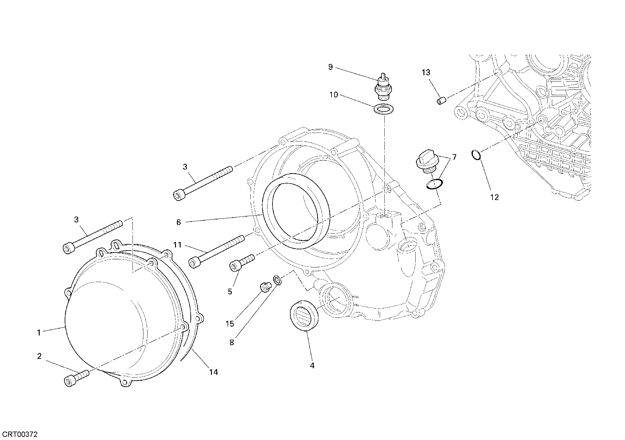 005 COUVERCLE EMBRAYAGE EXTERIEUR POUR SUPERBIKE 1098 2008