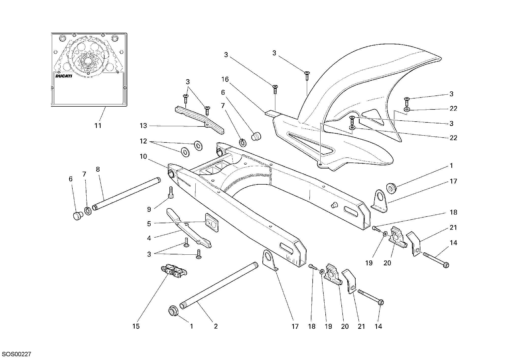034 BRAS OSCILLANT POUR SPORT TOURING ST3 2007