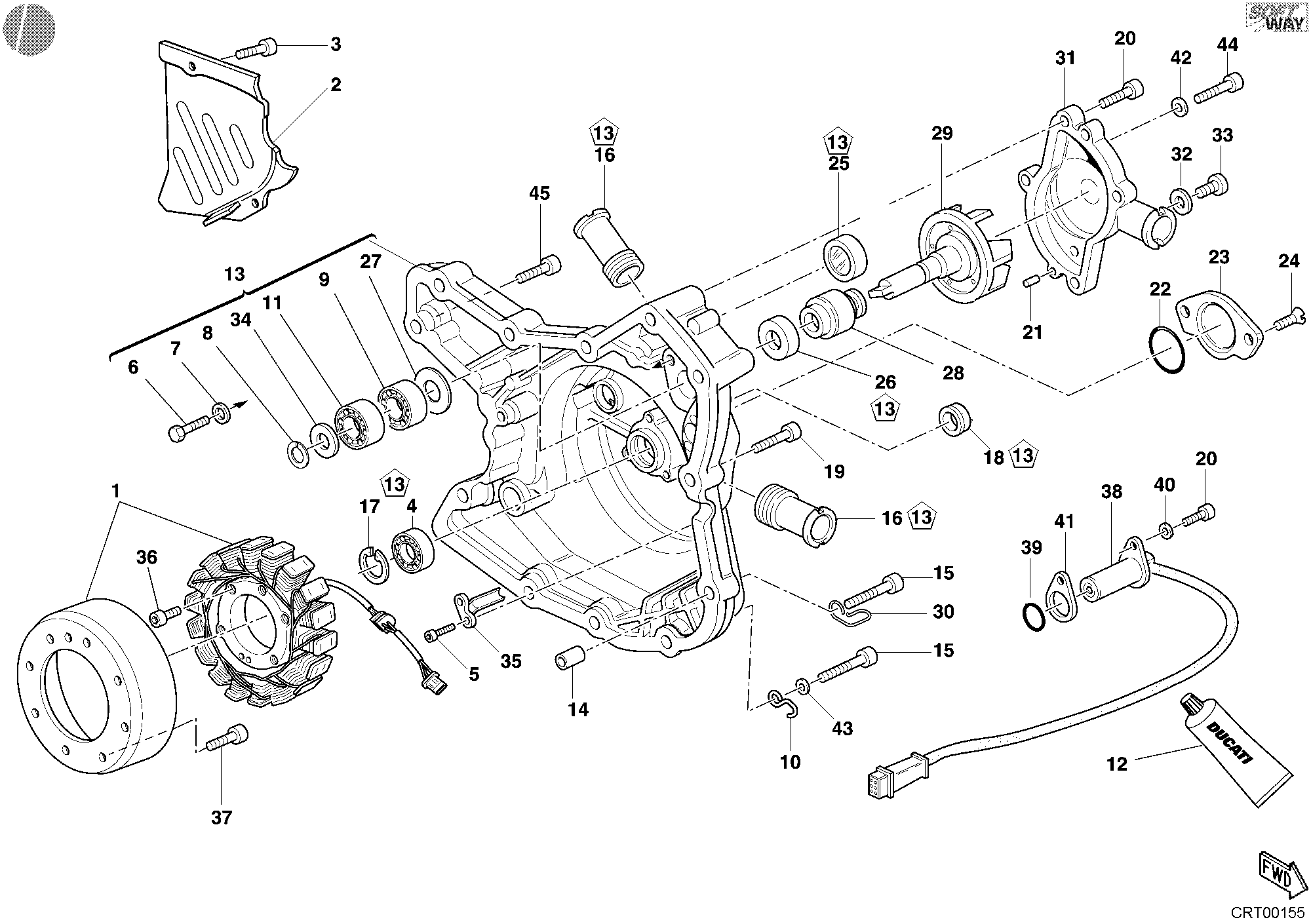 010 COUVERCLE GENERATEUR POMPE EAU POUR MONSTER S4R 2003