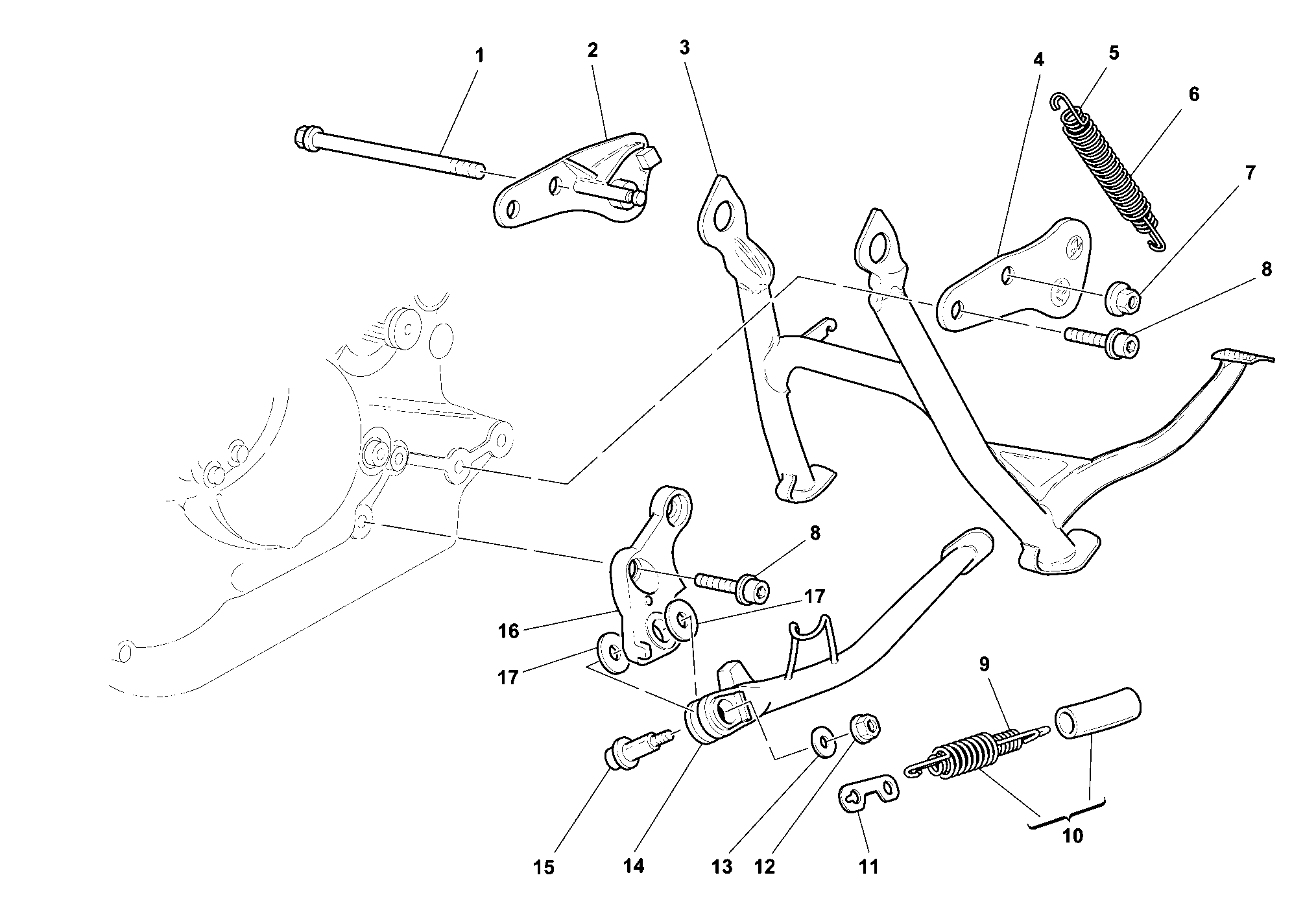 018 BEQUILLE LATERALE POUR SPORT TOURING ST4 1999
