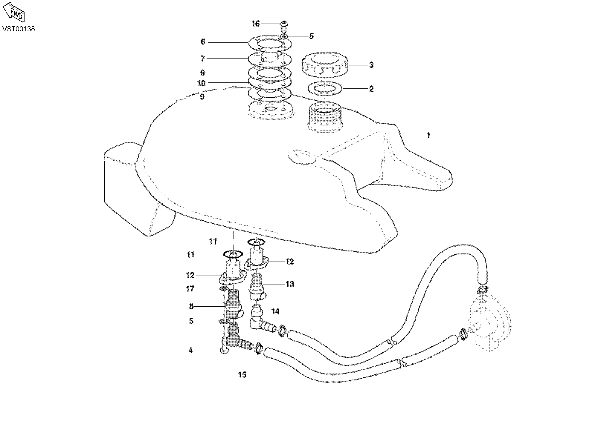 018 RESERVOIR CARBURANT POUR SPORTCLASSIC MH900E 2001