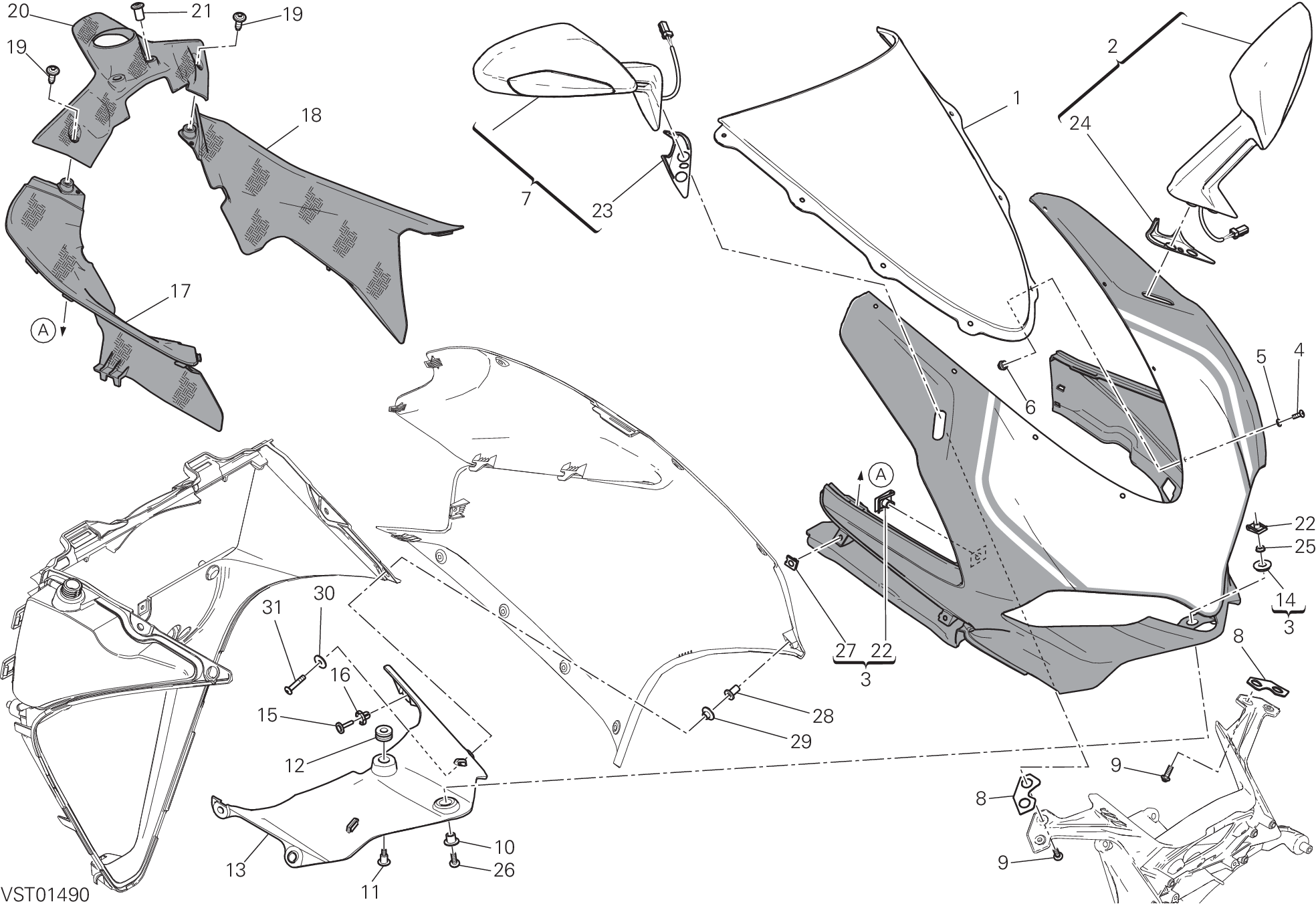 034 CAPOT AVANT POUR SUPERBIKE PANIGALE R 2015