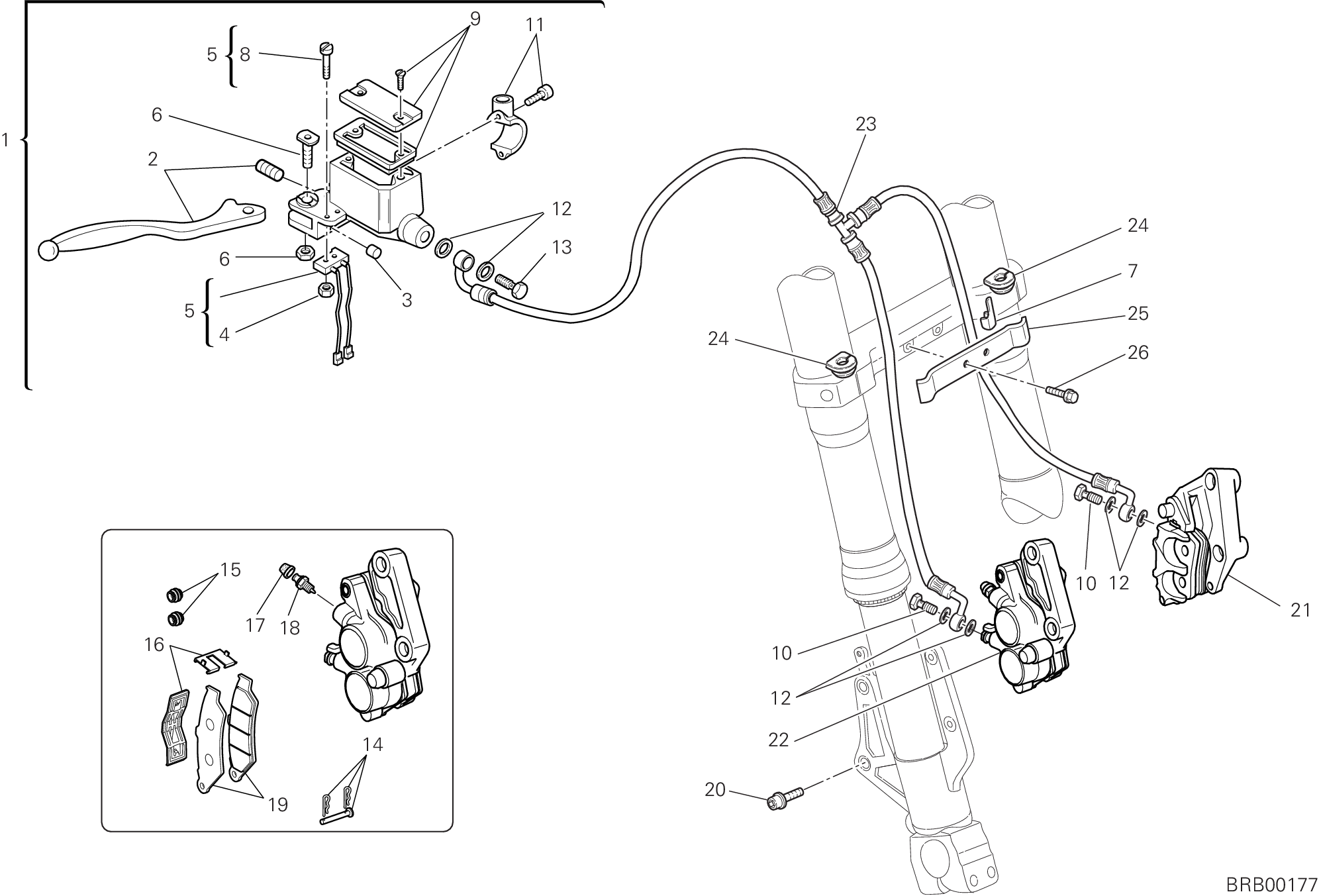 028 SYSTEME DE FREIN AVANT POUR MULTISTRADA 620 2006