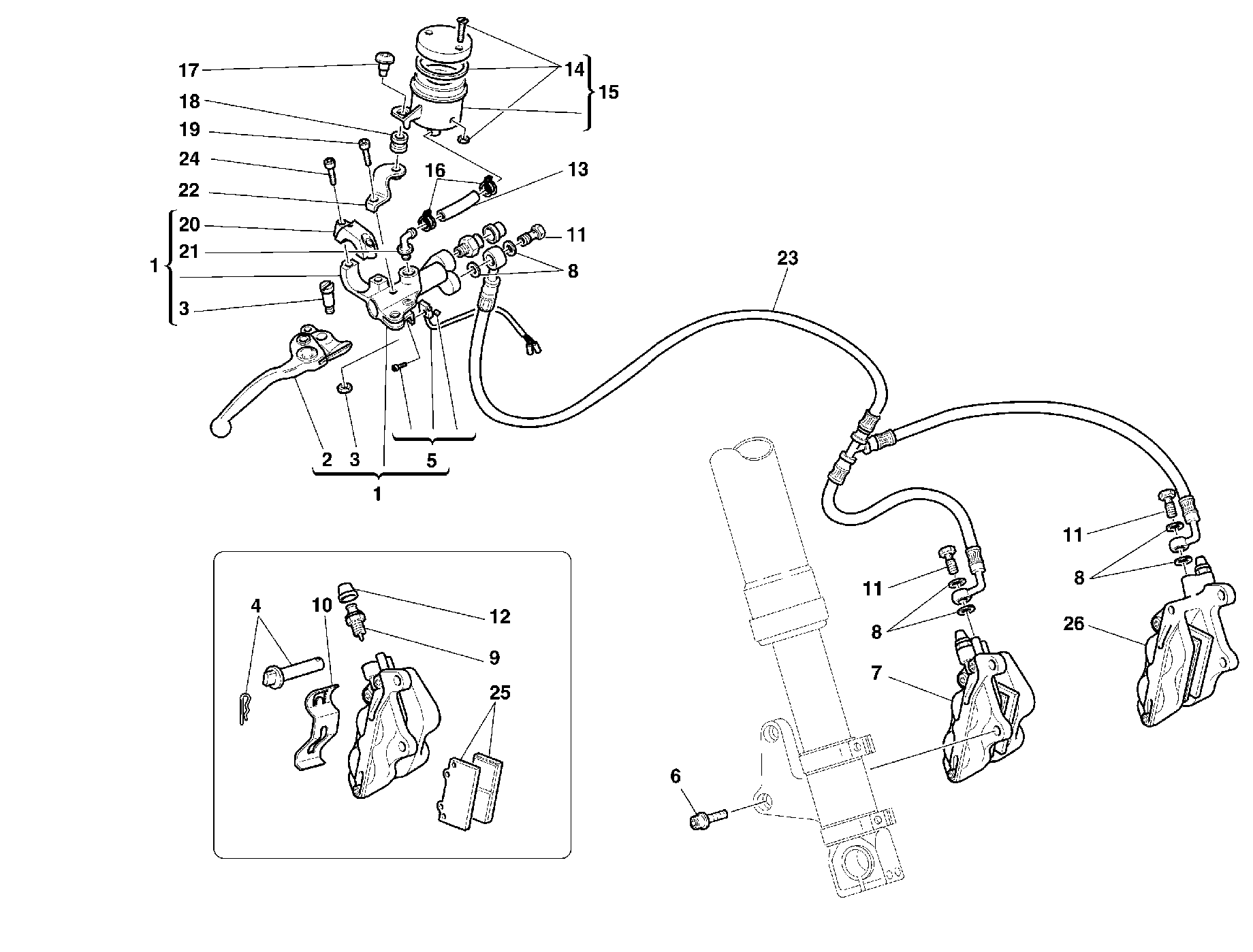 270 SYSTEME DE FREIN AVANT POUR SUPERSPORT 900 SS 1999