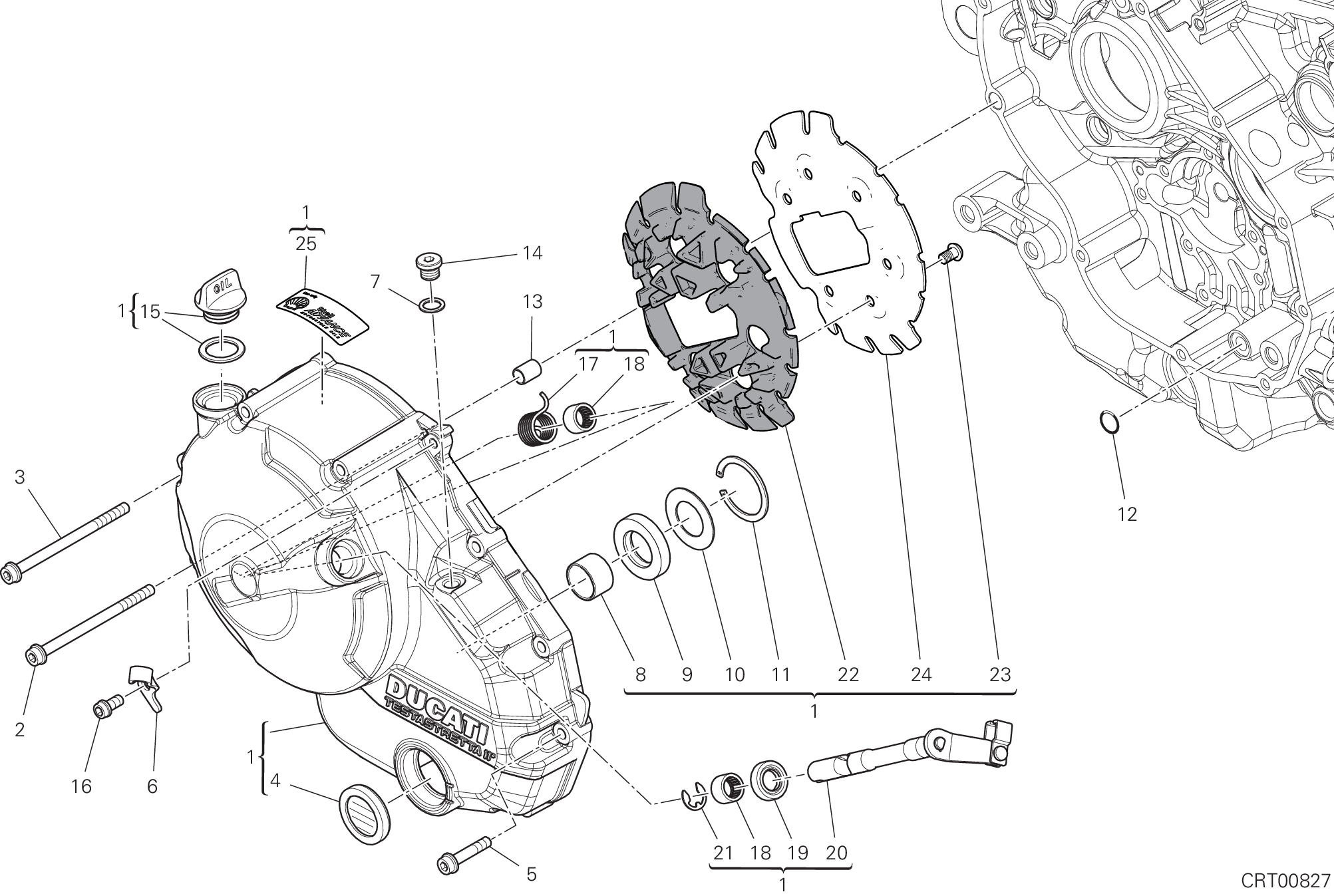 005 COUVERCLE EMBRAYAGE POUR SUPERSPORT 2019