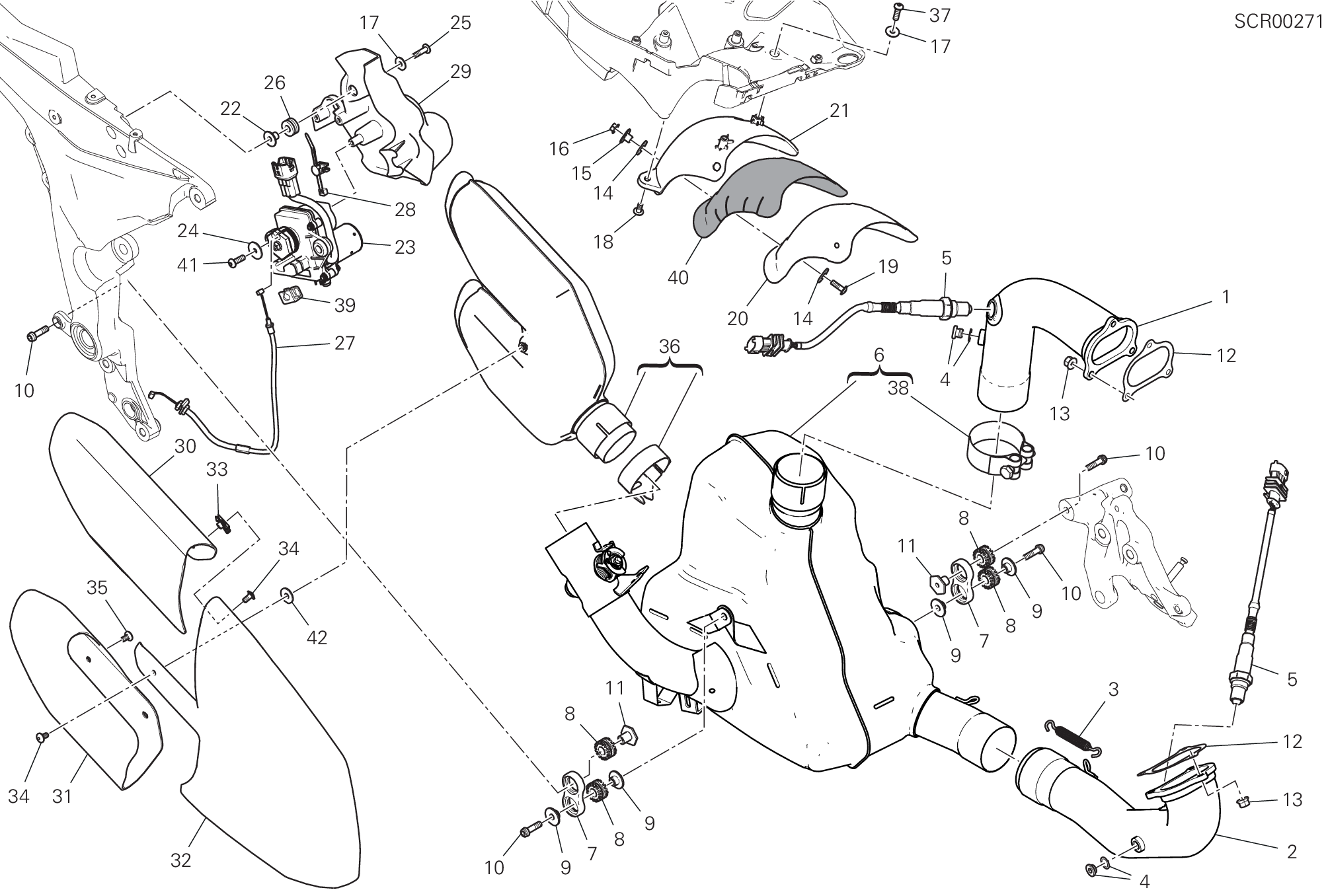 019 ECHAPPEMENT POUR MULTISTRADA 1260 ABS 2018