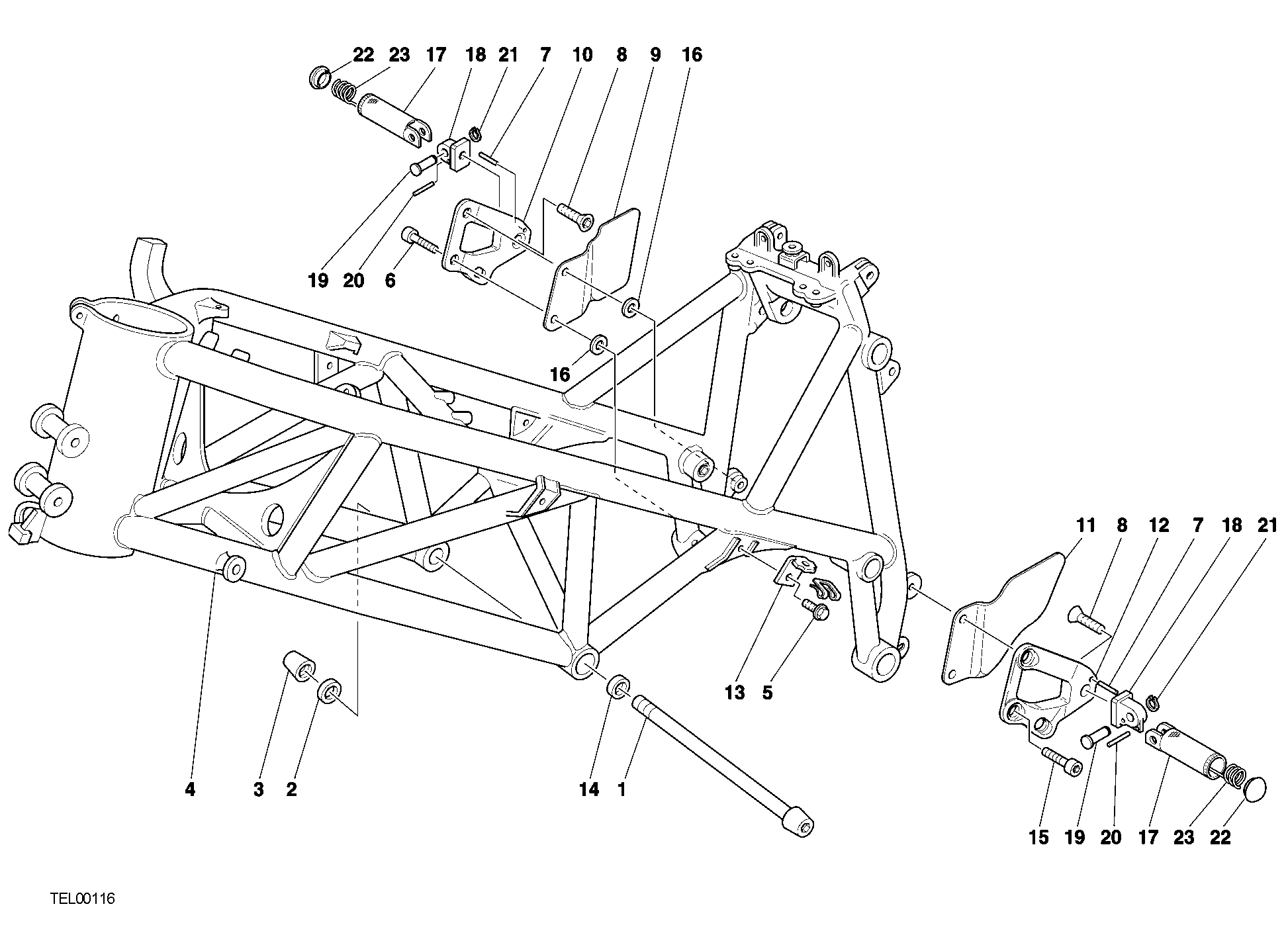 023 CADRE POUR SUPERBIKE 996 RS 2001