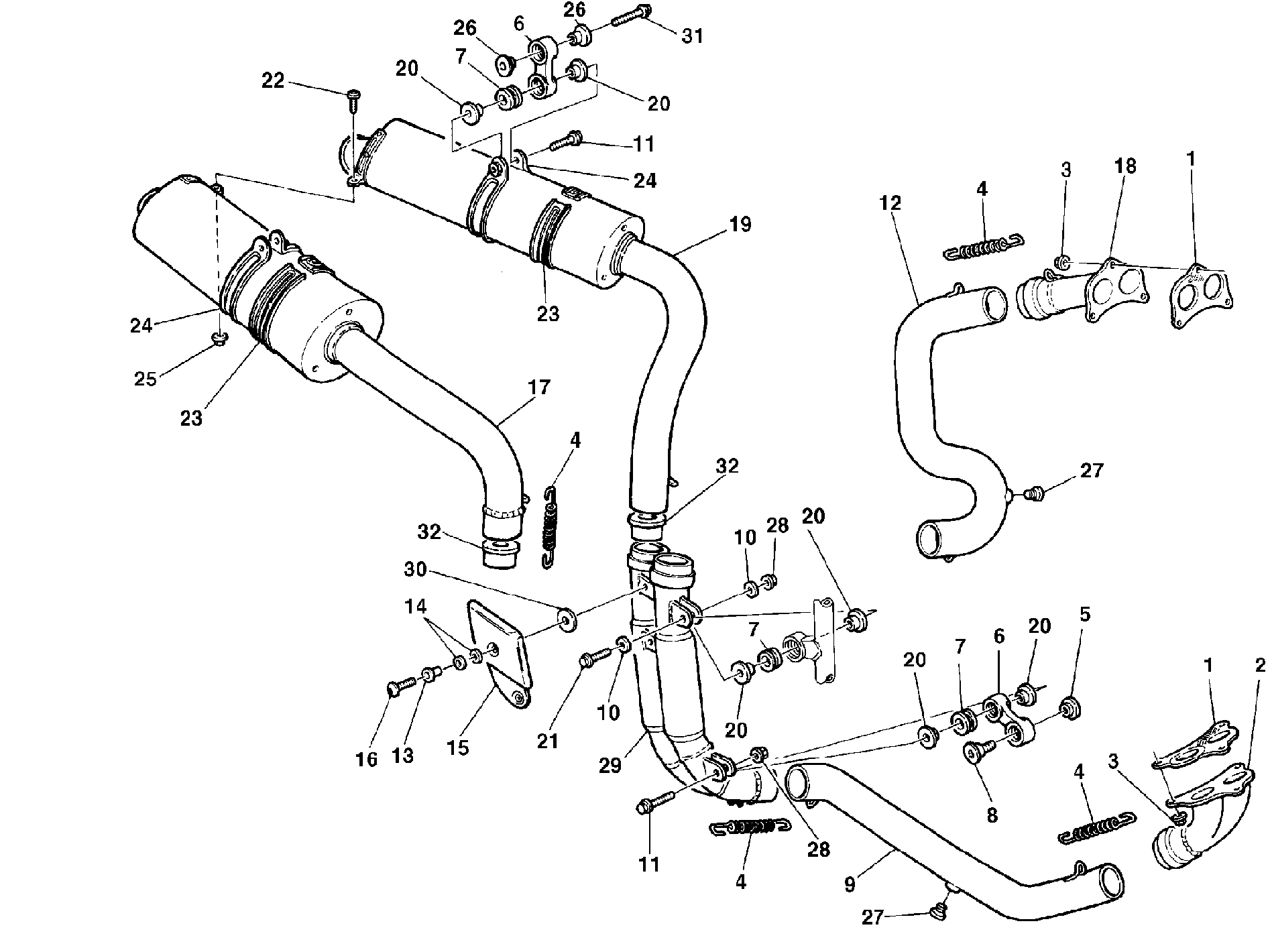 190 ECHAPPEMENT POUR SUPERBIKE 748 1999