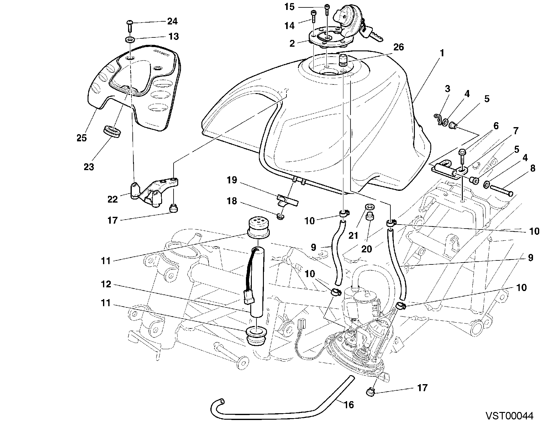 41A RESERVOIR CARBURANT USA POUR SPORT TOURING ST4 2000