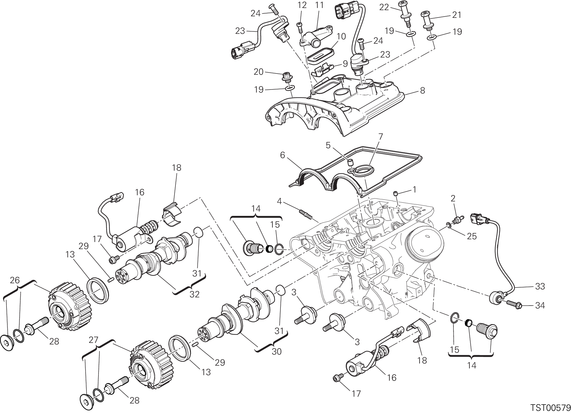 13A CULASSE VERTICALE DISTRIBUTION POUR MULTISTRADA 1200 ABS 2017