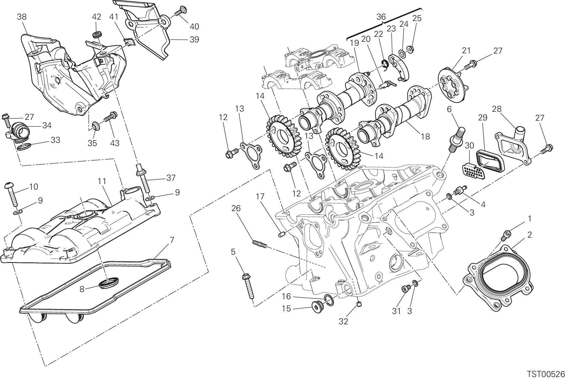 13A CULASSE VERTICALE DISTRIBUTION POUR SUPERBIKE 1199 PANIGALE S ABS 2014