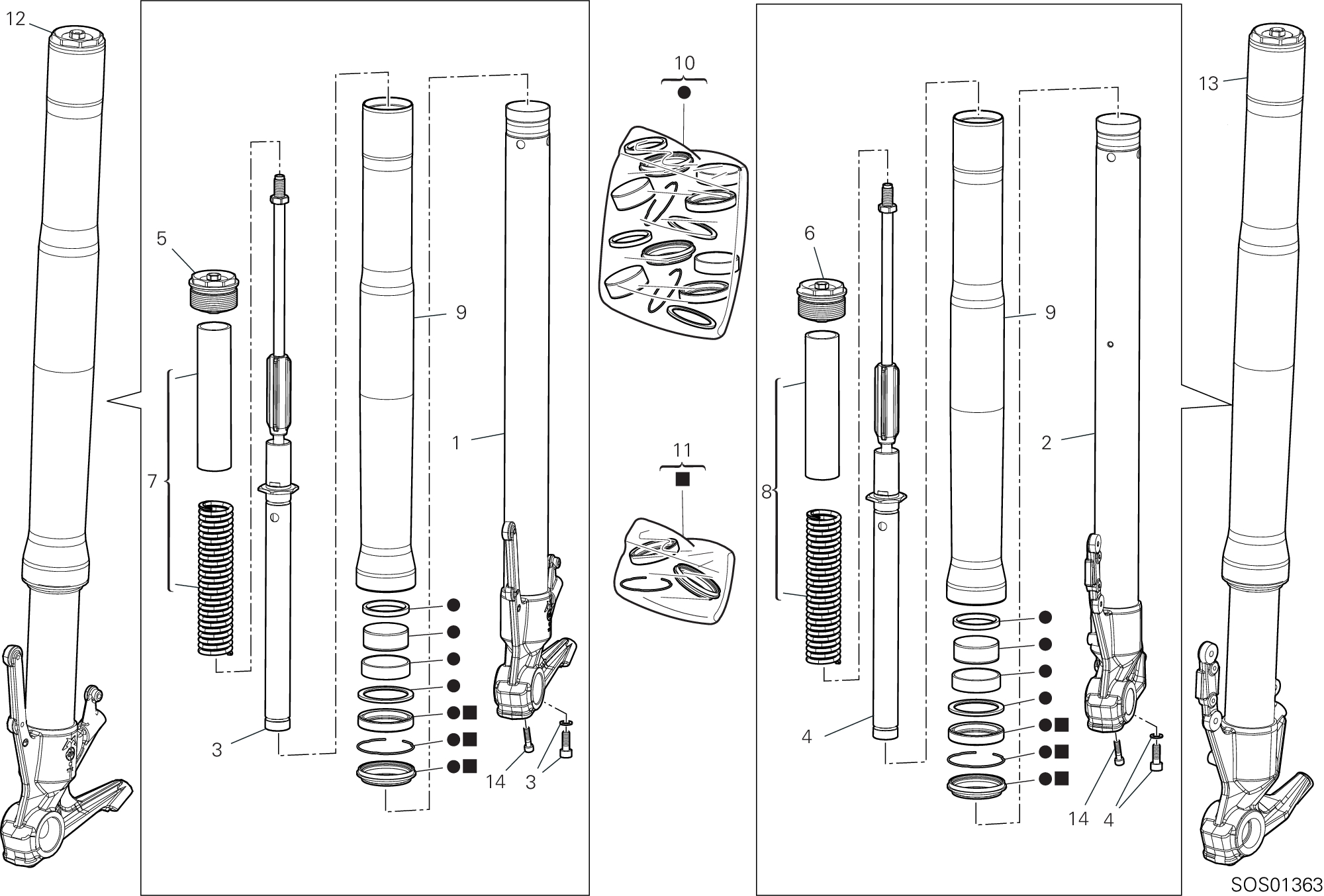 21A FOURCHE AVANT POUR MULTISTRADA V2 2025
