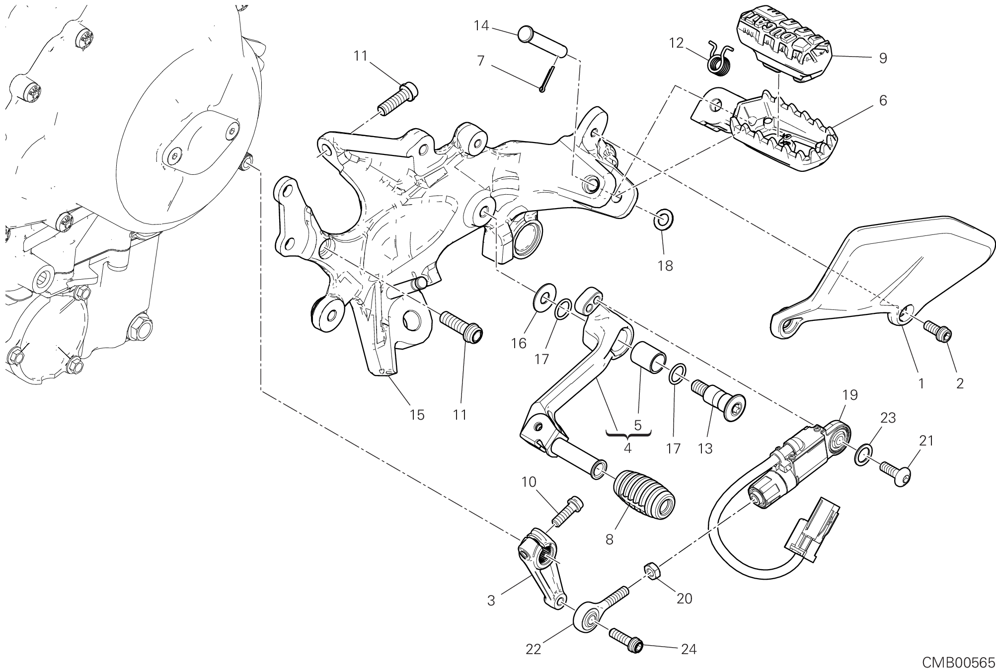 26A REPOSE PIED GAUCHE POUR MULTISTRADA V4S FULL 2021