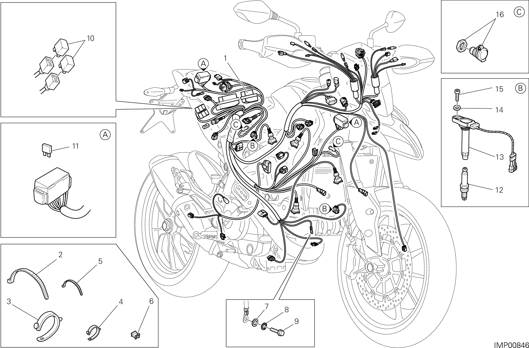 018 FAISCEAU DE FILS POUR HYPERMOTARD HYPERSTRADA 2013