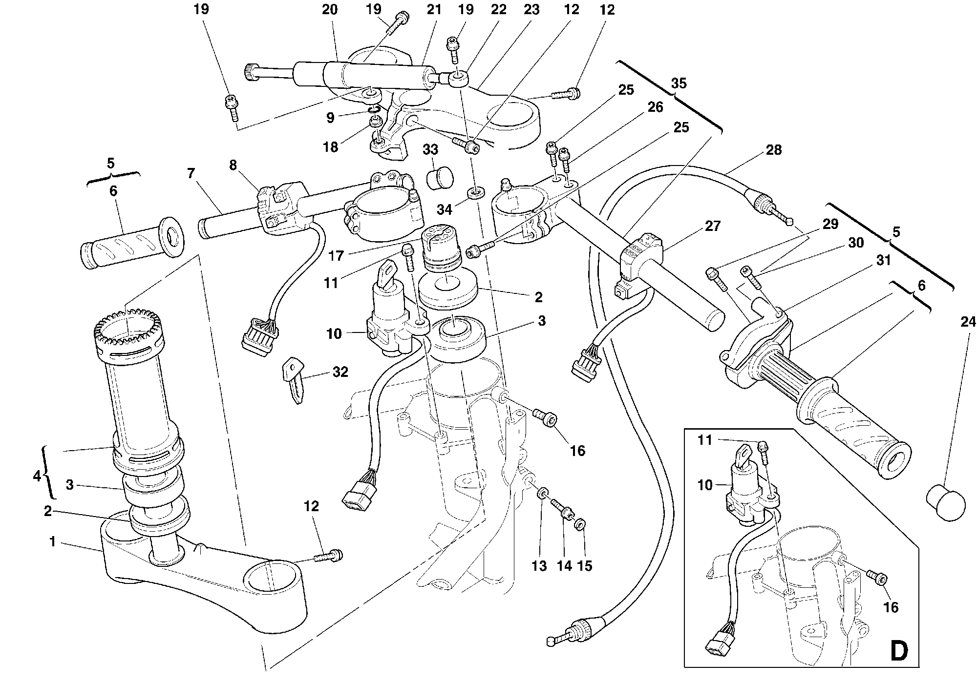 220 GUIDON POUR SUPERBIKE 748 1999